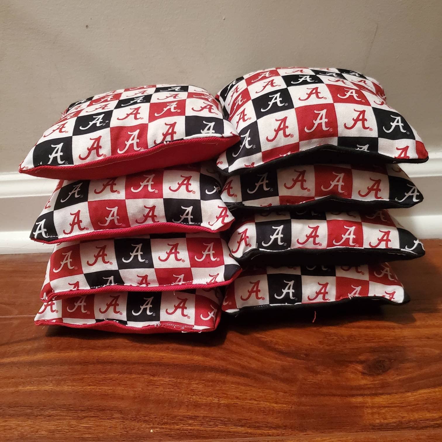 Premium Alabama Cornhole Bags Set of 8 - Regulation Weight & Size for Outdoor Lawn Games, Tailgating, and Backyard Parties