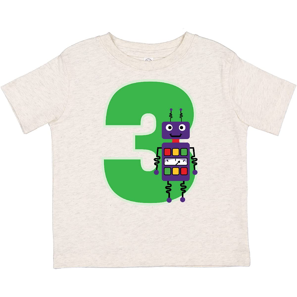 Inktastic 3rd Birthday Robot Boys Robotics Toddler T-Shirt - Cute Robot Design Toddler Tee for Boys Birthday Party, Playdate & Casual Wear