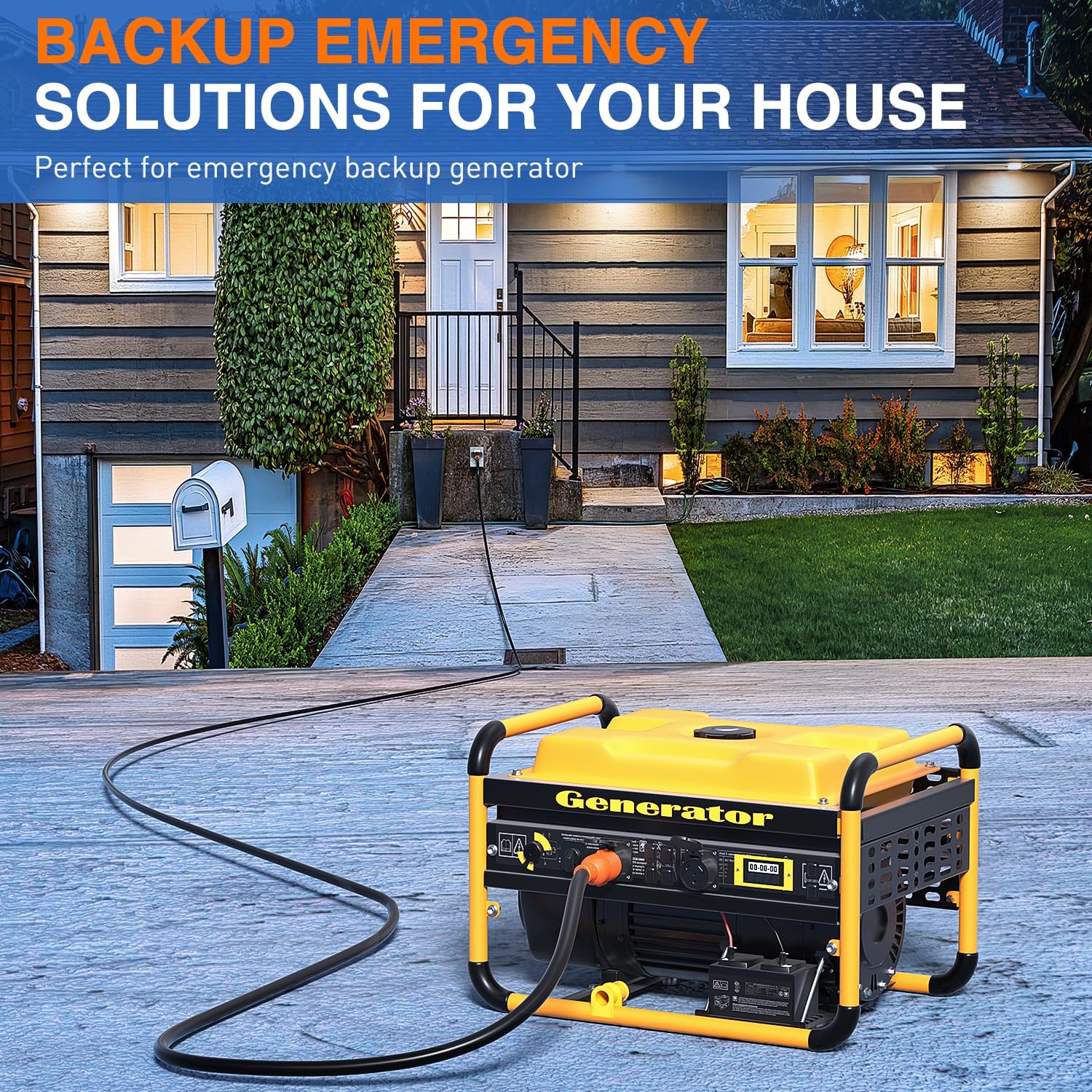 30 Amp 100FT Heavy Duty Generator Extension Cord with Drag Handle - Perfect for RV, Camping, and Emergency Power Backup