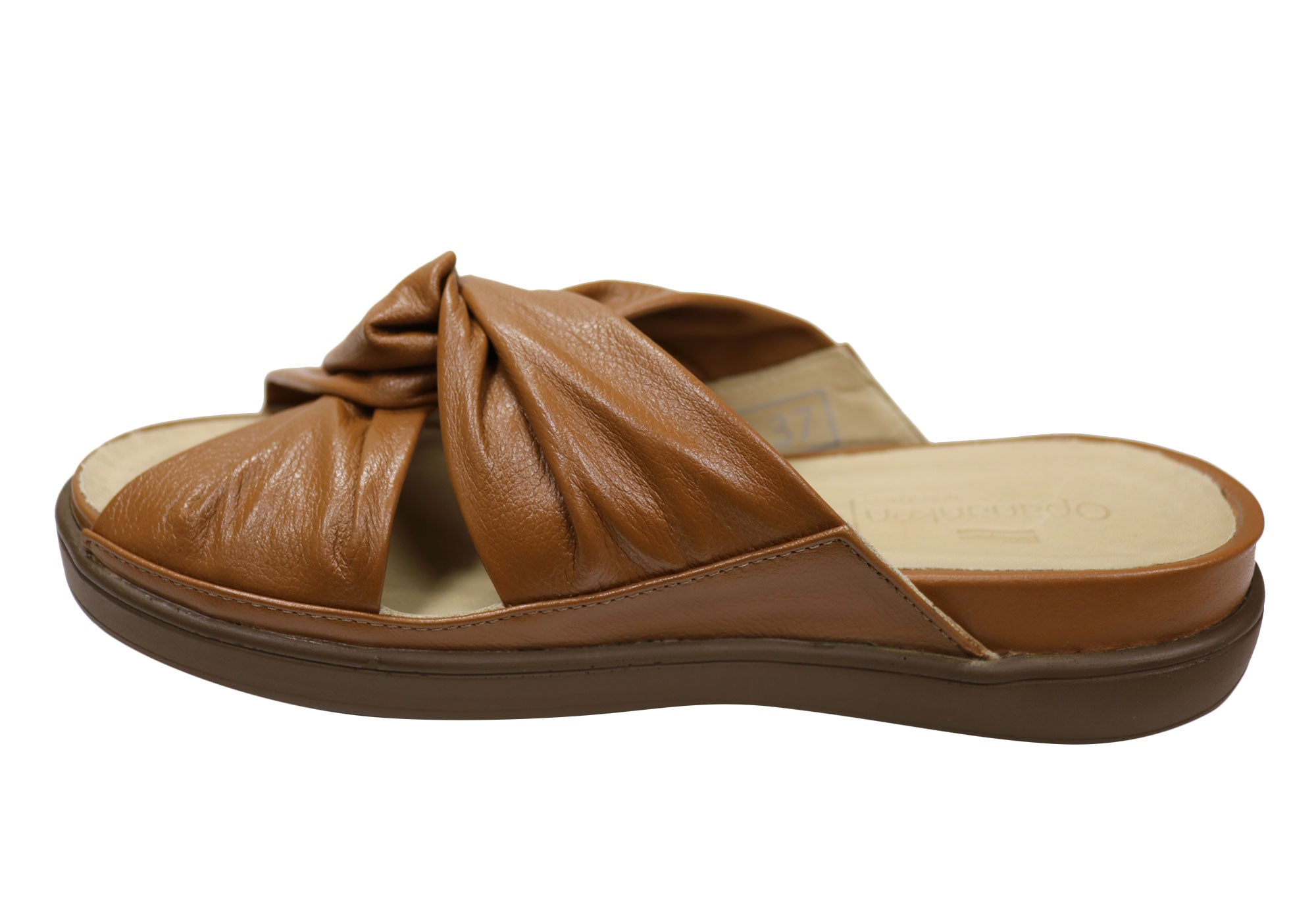 Opananken Brooke Women's Comfortable Leather Brazilian Slides Sandals - Casual Summer Sandals for Beach, Pool & Everyday Wear