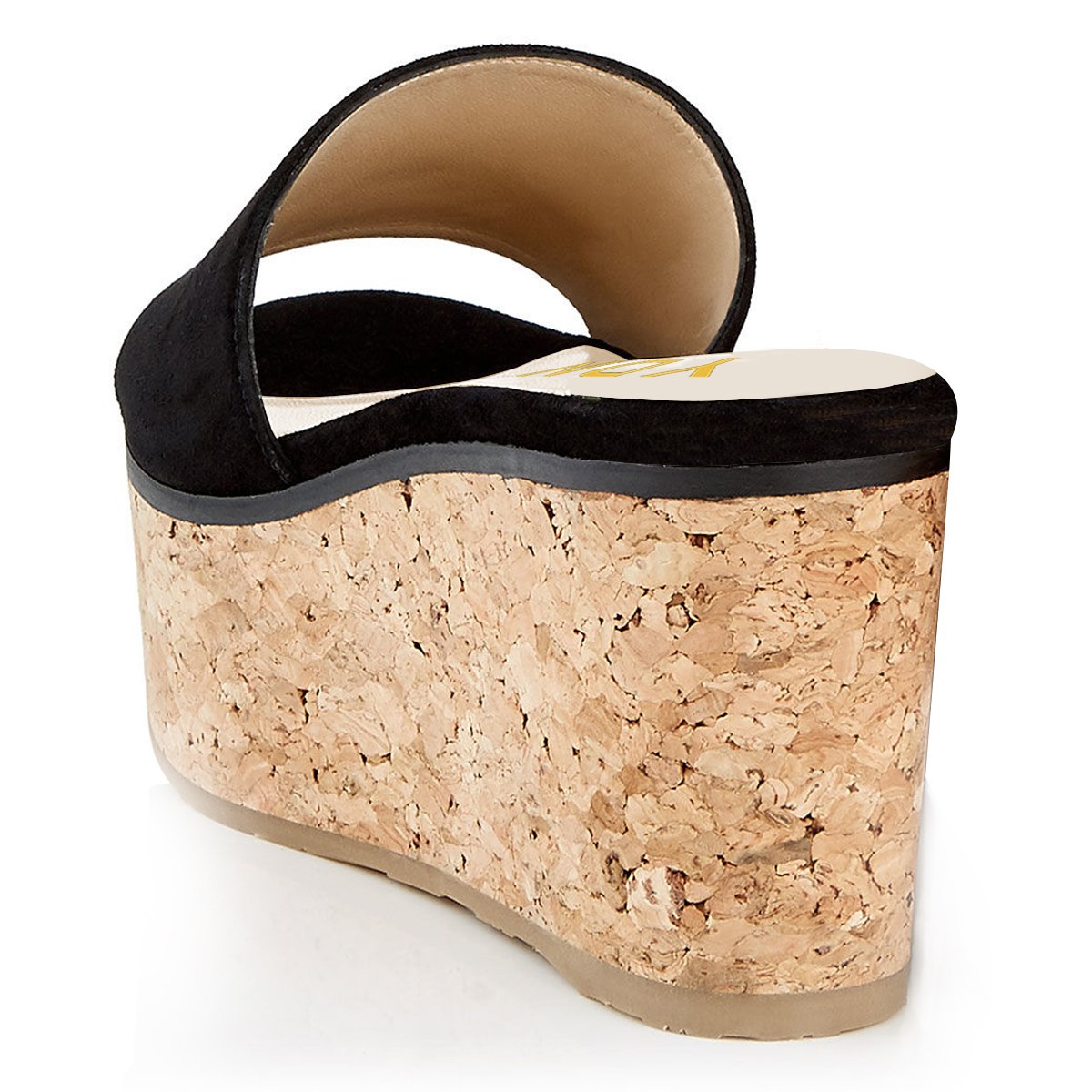 YDN Women's Comfortable Peep Toe Platform Sandals - Slip On Cork Wedge High Heel Mules for Beach, Casual Outfits & Summer Walking