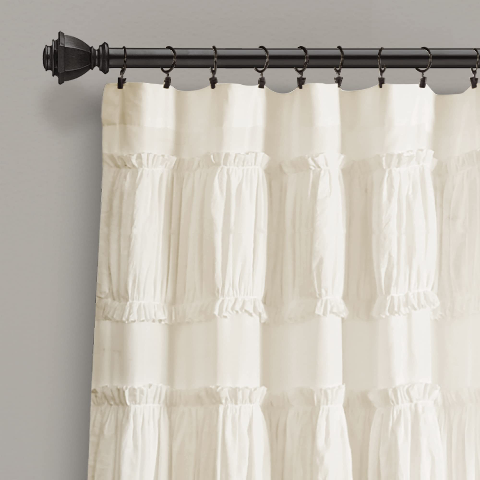 Lush Decor Nova Ruffle Curtains 42x95 Ivory - Elegant Window Dressing for Living Room
