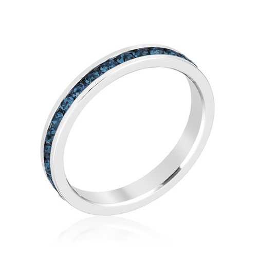 Elegant Stackable Montana Blue Crystal Rings for Women - Perfect for Everyday Wear, Layering & Special Occasions