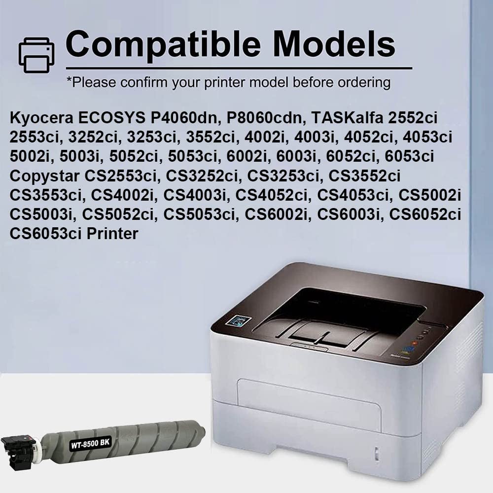 5-Pack Black High Yield WT-8500 WT8500 Waste Toner Container Box Replacement for Kyocera 5003i 5052ci 5053ci 6002i 6003i 6052ci 6053ci & Copystar CS2553ci Laser Printers - Office & Home Printing Supplies
