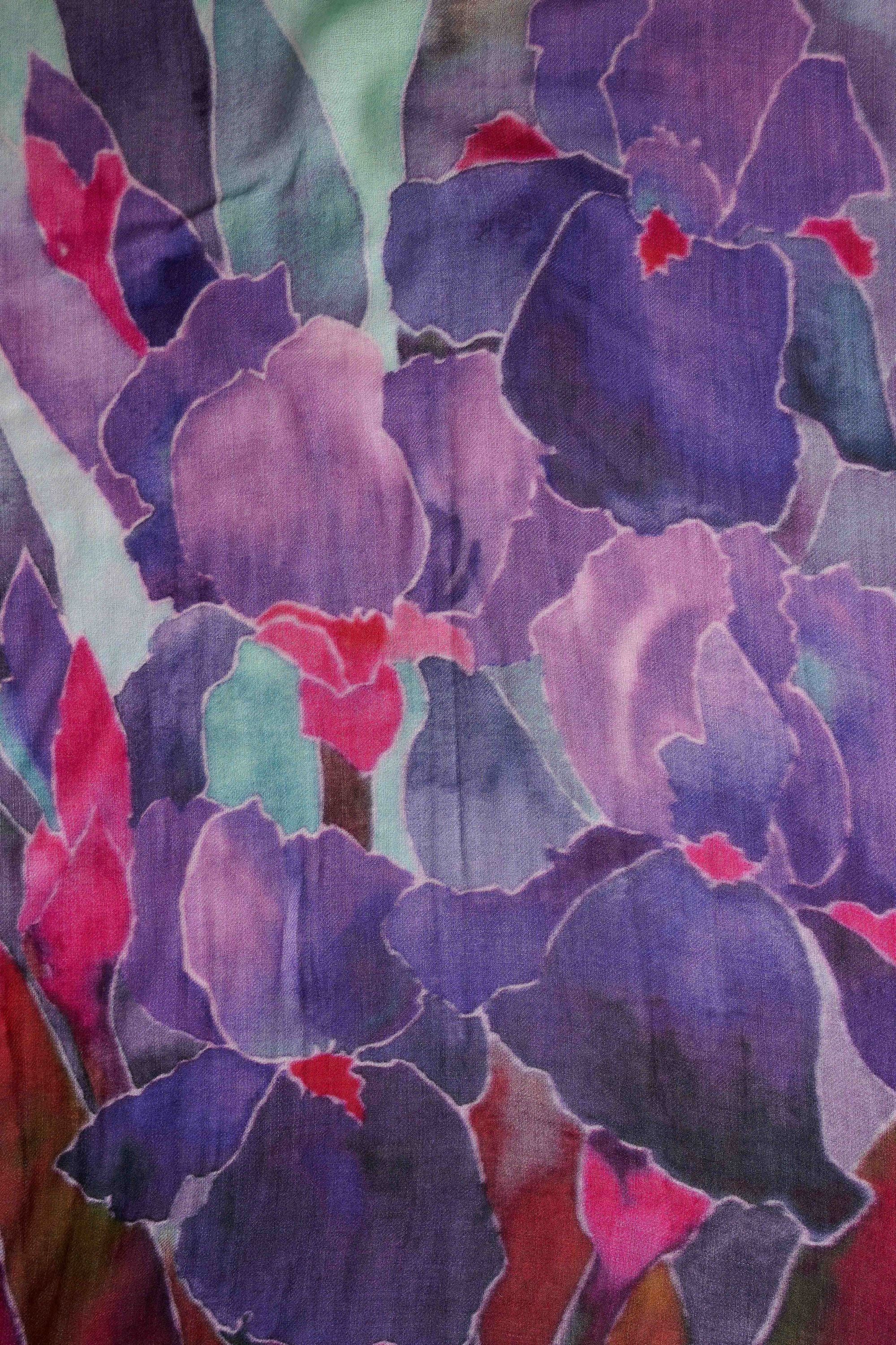 Violet Bloom Soft Wool Scarf for Women - Warm Winter Fashion Accessory for Cold Weather, Outdoors & Travel