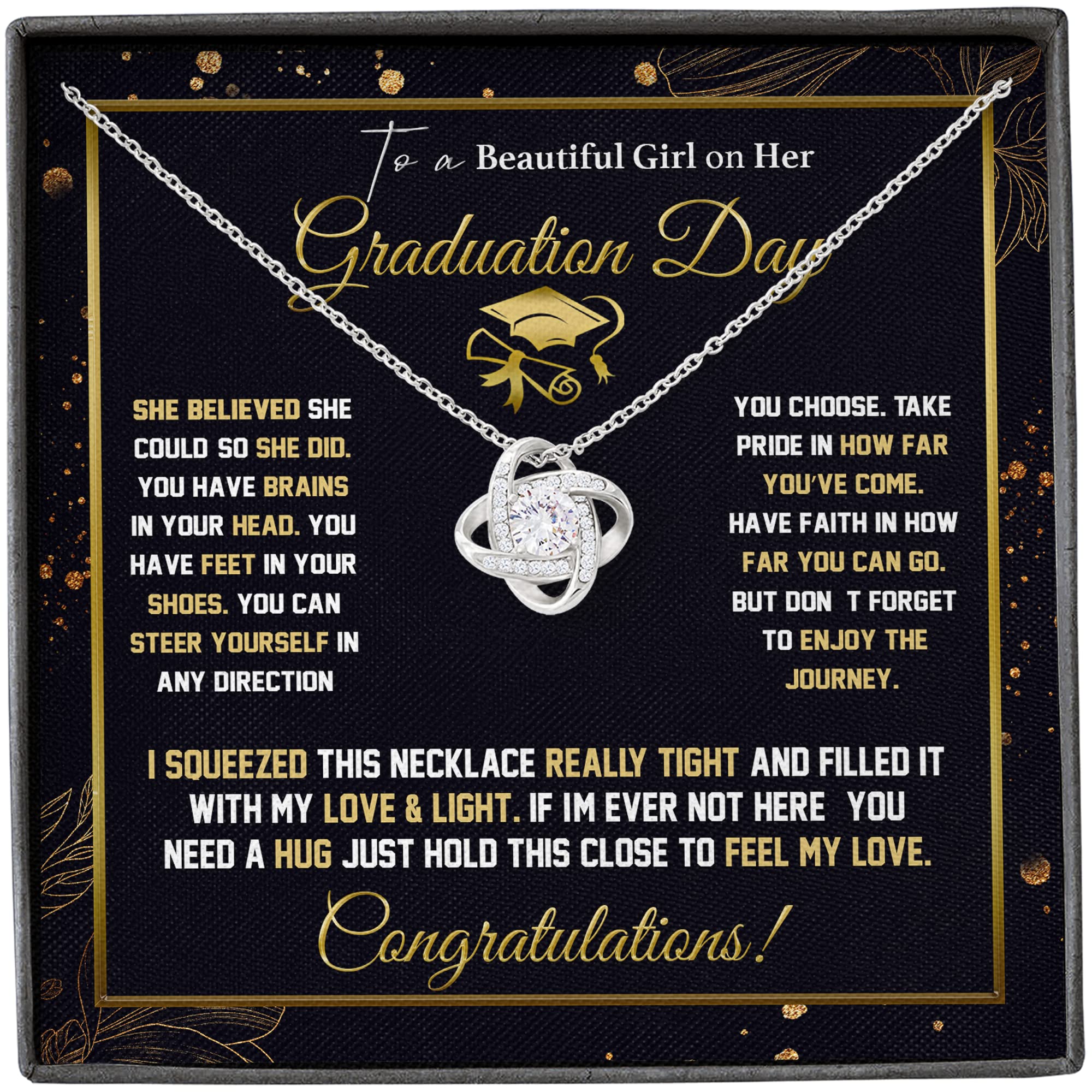 2022 Graduation Necklace for Women - Personalized Jewelry Gift for Daughter, Granddaughter, Sister with Message Card & Gift Box - Perfect for Graduation Ceremony, Birthday, Special Occasions