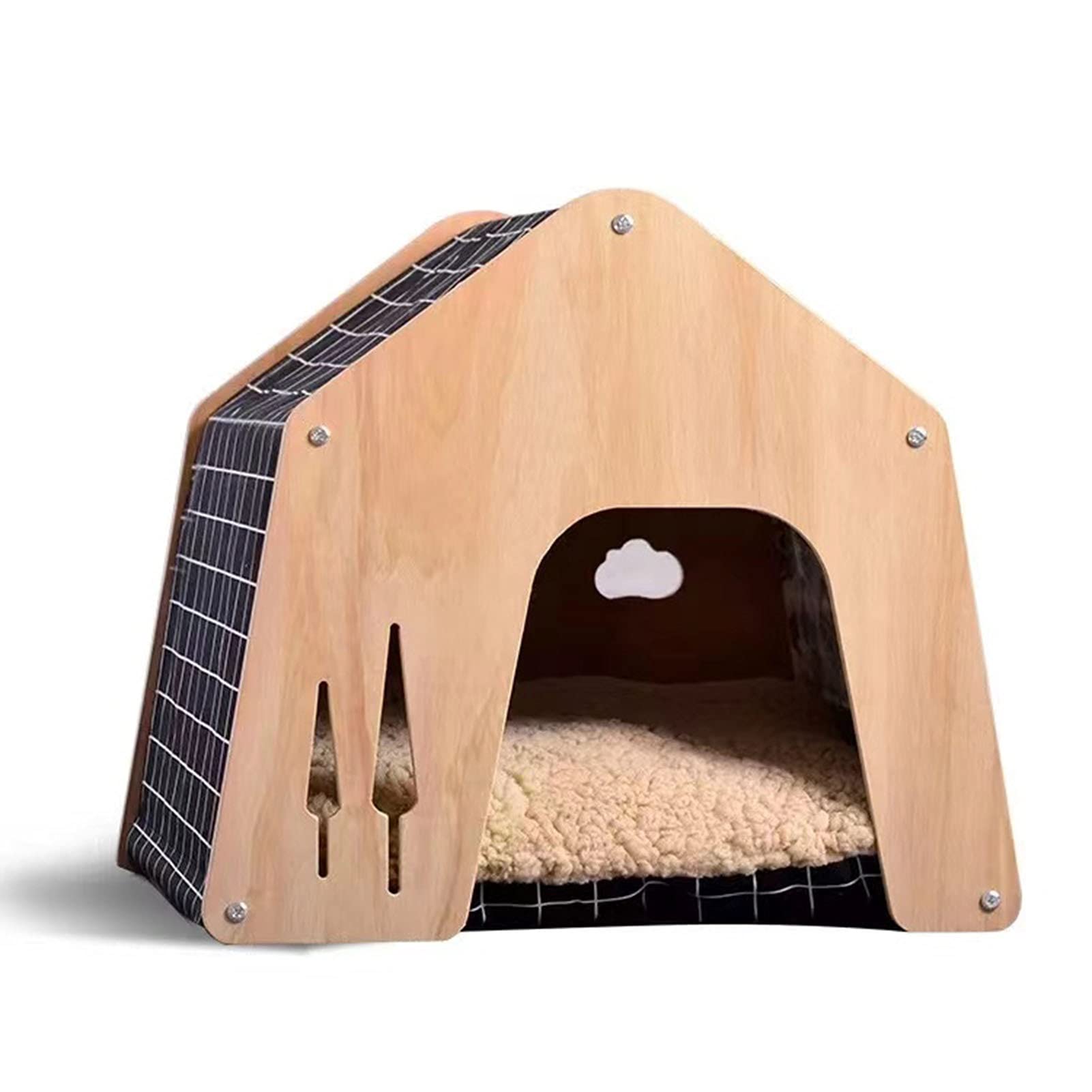 Ventilated Indoor Dog House & Cat Kennel - Cozy Pet Shelter for Puppies & Cats | Perfect for Small Breeds, Bedroom, Living Room & Outdoor Use