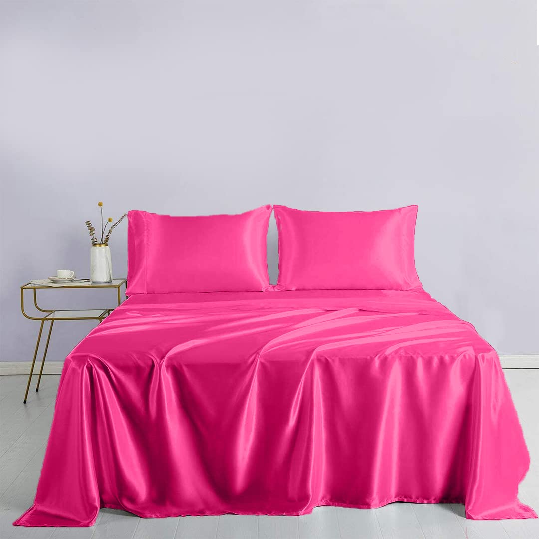 Luxury 6-Piece Silk Satin Bed Sheet Set with 19