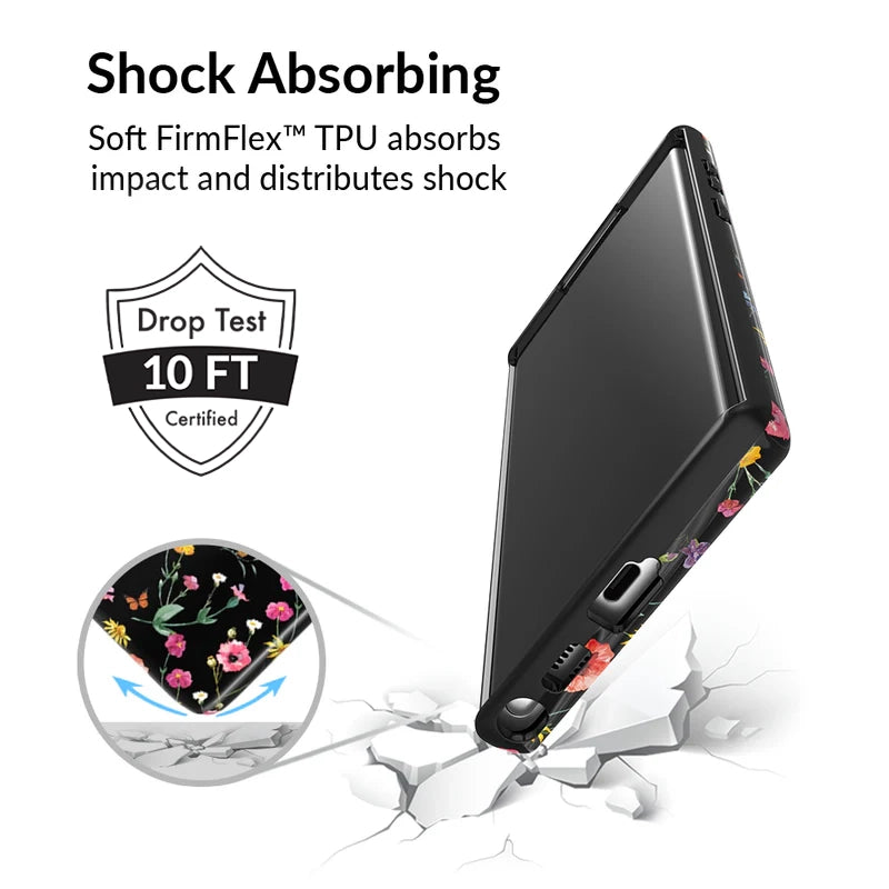 Samsung Galaxy Phone Case with Black Wildflower Design - Durable Protective Cover for Everyday Use, Travel & Outdoor Activities