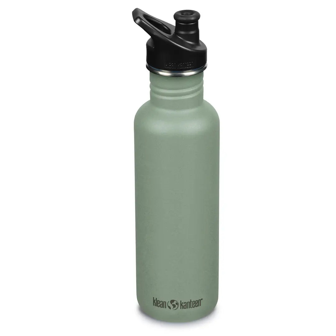 Klean Kanteen Classic Sports Cap 800ml Stainless Steel Water Bottle - Leak Proof & BPA Free for Gym, Hiking, Camping & Outdoor Activities