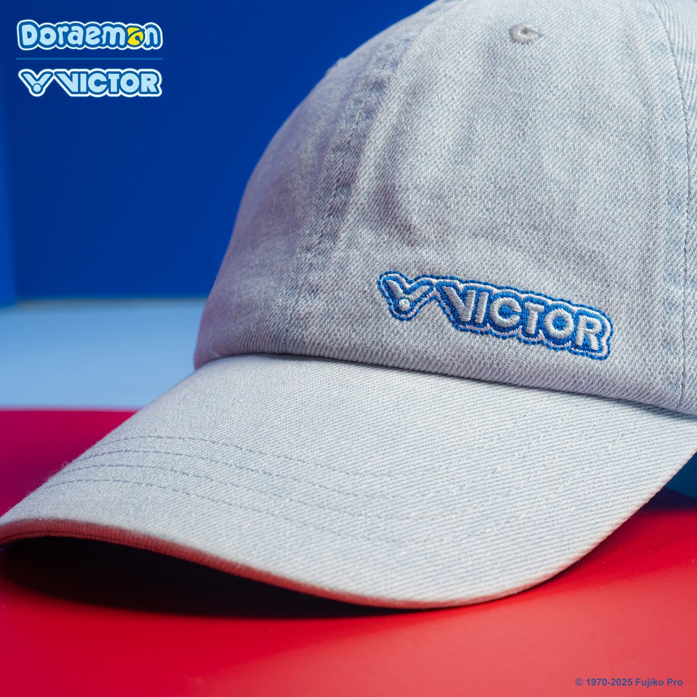 Victor X Doraemon VC509DRM Men's Baseball Cap - Denim Blue Anime Collaboration Hat for Casual Wear & Street Fashion