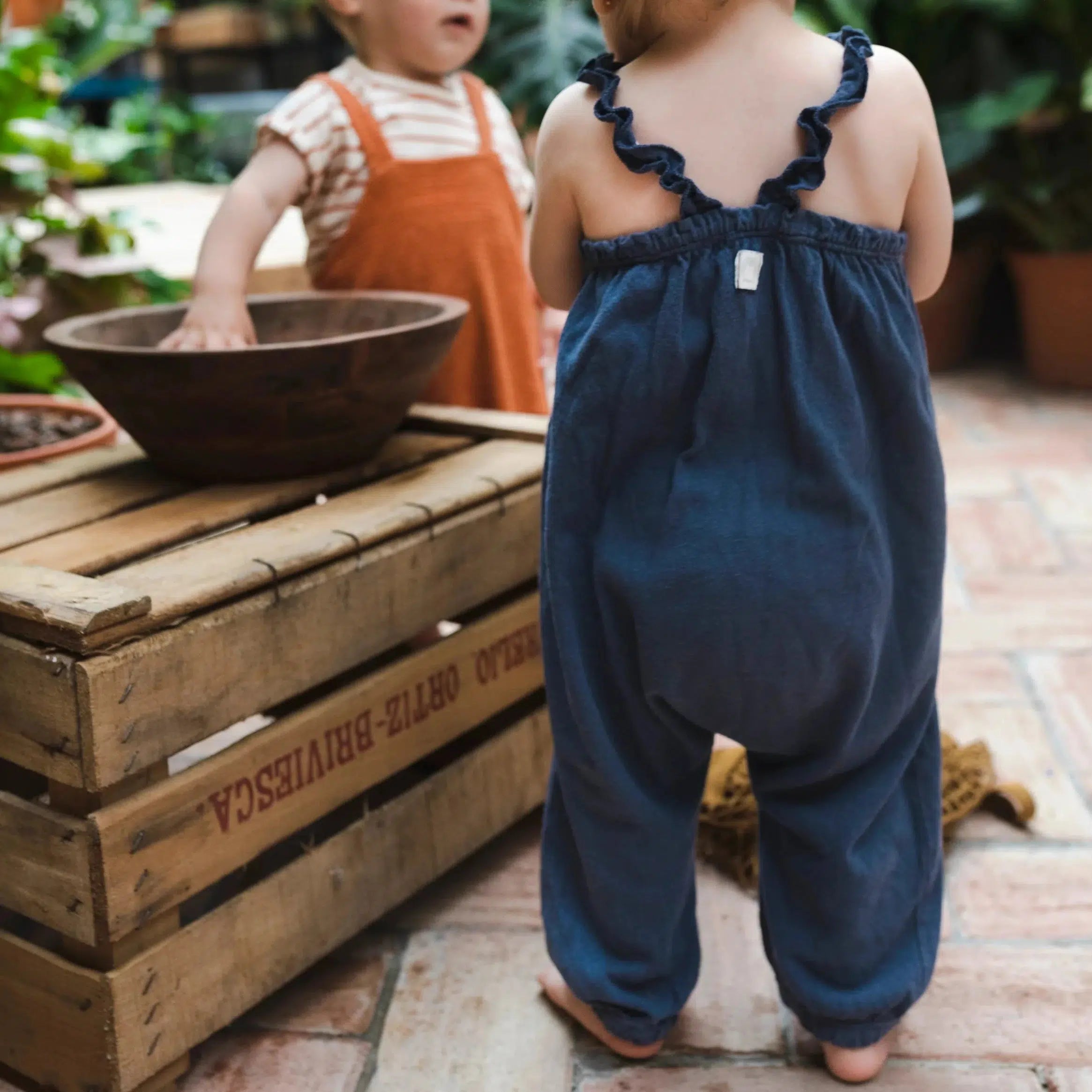 Bean's Barcelona Cotton Linen Romper Jumpsuit - Denim Blue | Casual Summer Outfit for Women, Beach Wear & Vacation Style