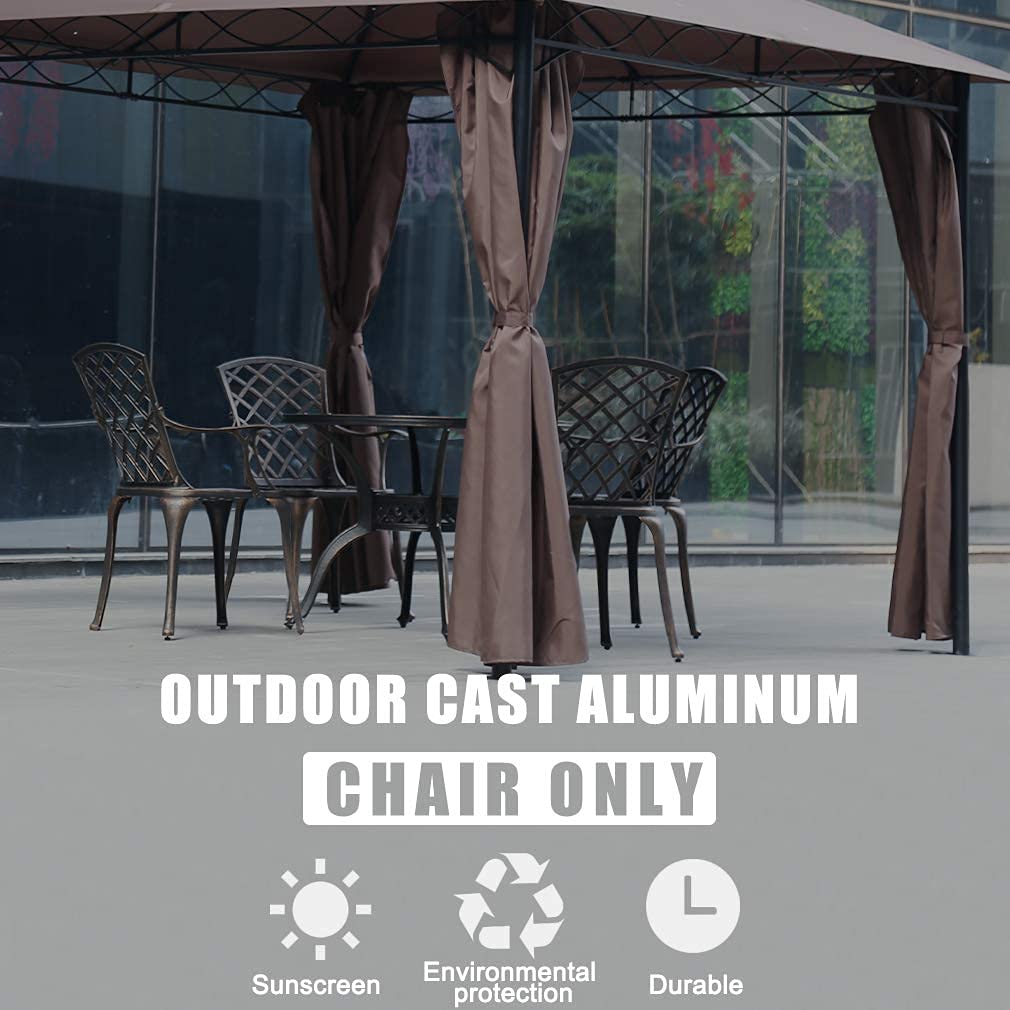 **Outdoor Patio Dining Set - 3-Piece Metal Bistro Stackable Chairs, All-Weather Cast Aluminum Garden Furniture for Patio, Lawn, Camping (Bronze, 37 x 25 x 25 in) - Perfect for Backyard BBQs, Poolside Lounging & Outdoor Entertaining**