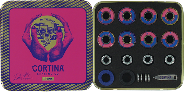Cortina T Funk Signature Bearings - Premium Skateboard Bearings Set (8 Pack) - High Speed ABEC 7 for Smooth Ride - Perfect for Street Skating, Longboarding & Skatepark Tricks