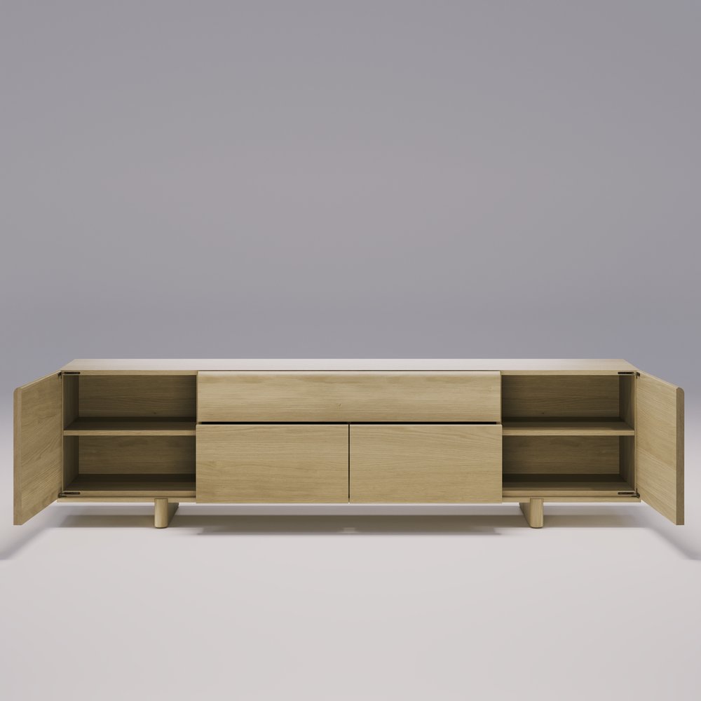BRUTALIST Sideboard - Mid-Century Modern Wooden Buffet Cabinet for Dining Room & Living Room Storage | Stylish & Functional Home Decor