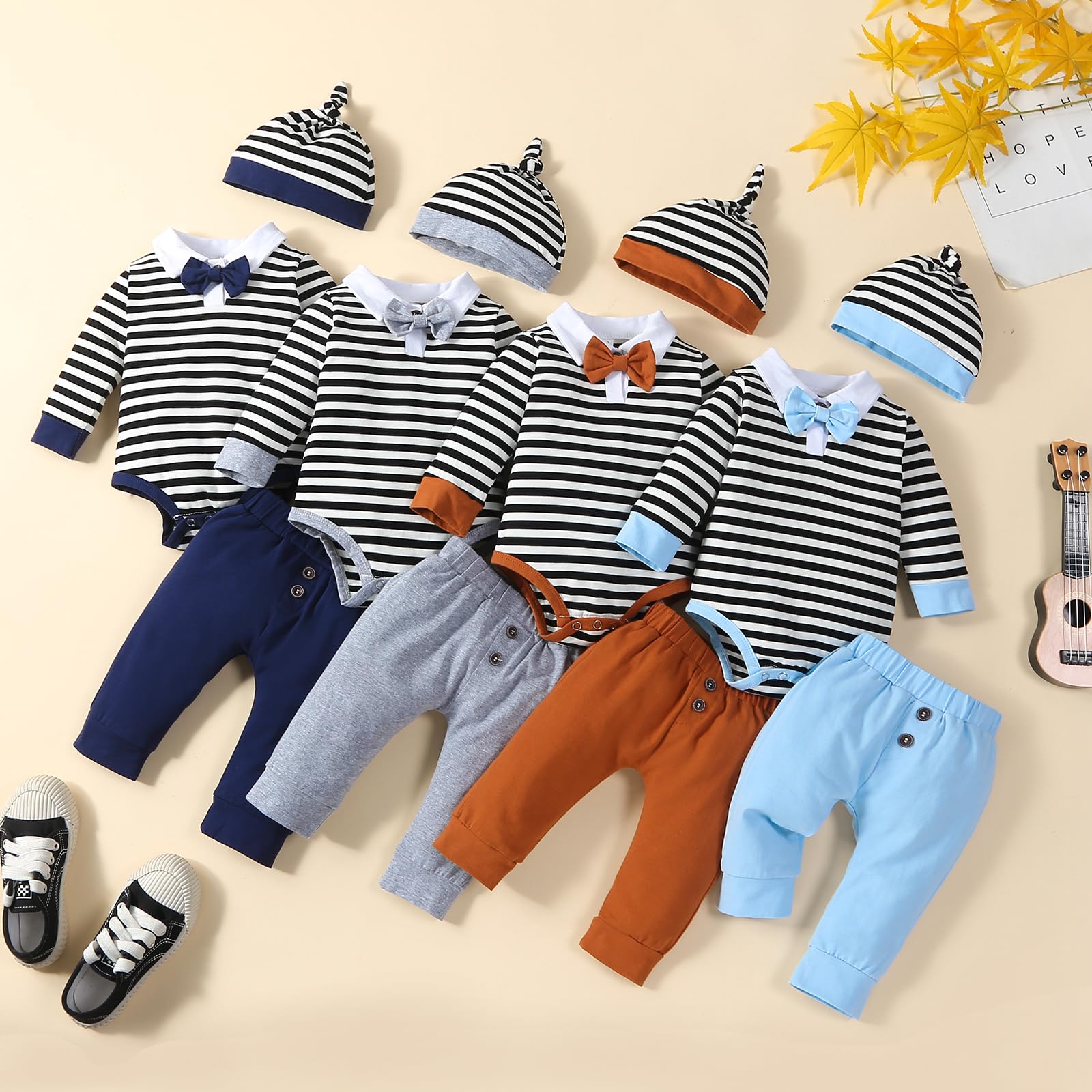 VINUOKER Newborn Baby Boy Clothes - Gentlemen Outfits for Preemie & Infant Boys | Perfect for Special Occasions, Photo Shoots & First Outings