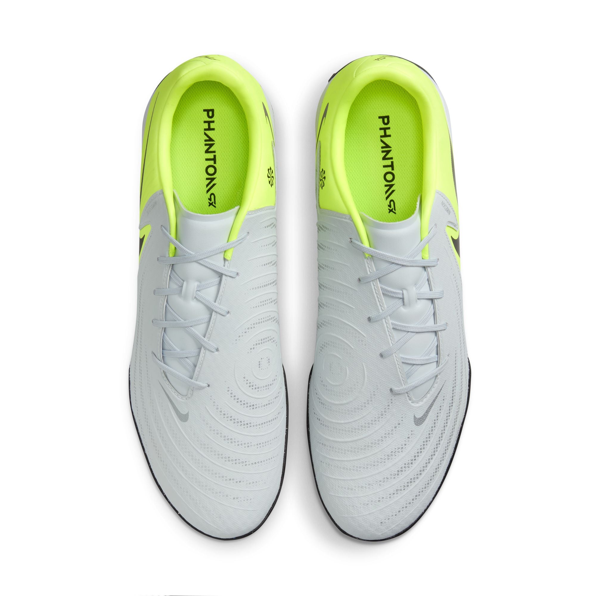 Nike Phantom GX 2 Academy TF Turf Soccer Shoes for Men - Metallic Silver/Black/Volt - Artificial Grass Football Cleats for Indoor & Outdoor Training, Games, and Matches