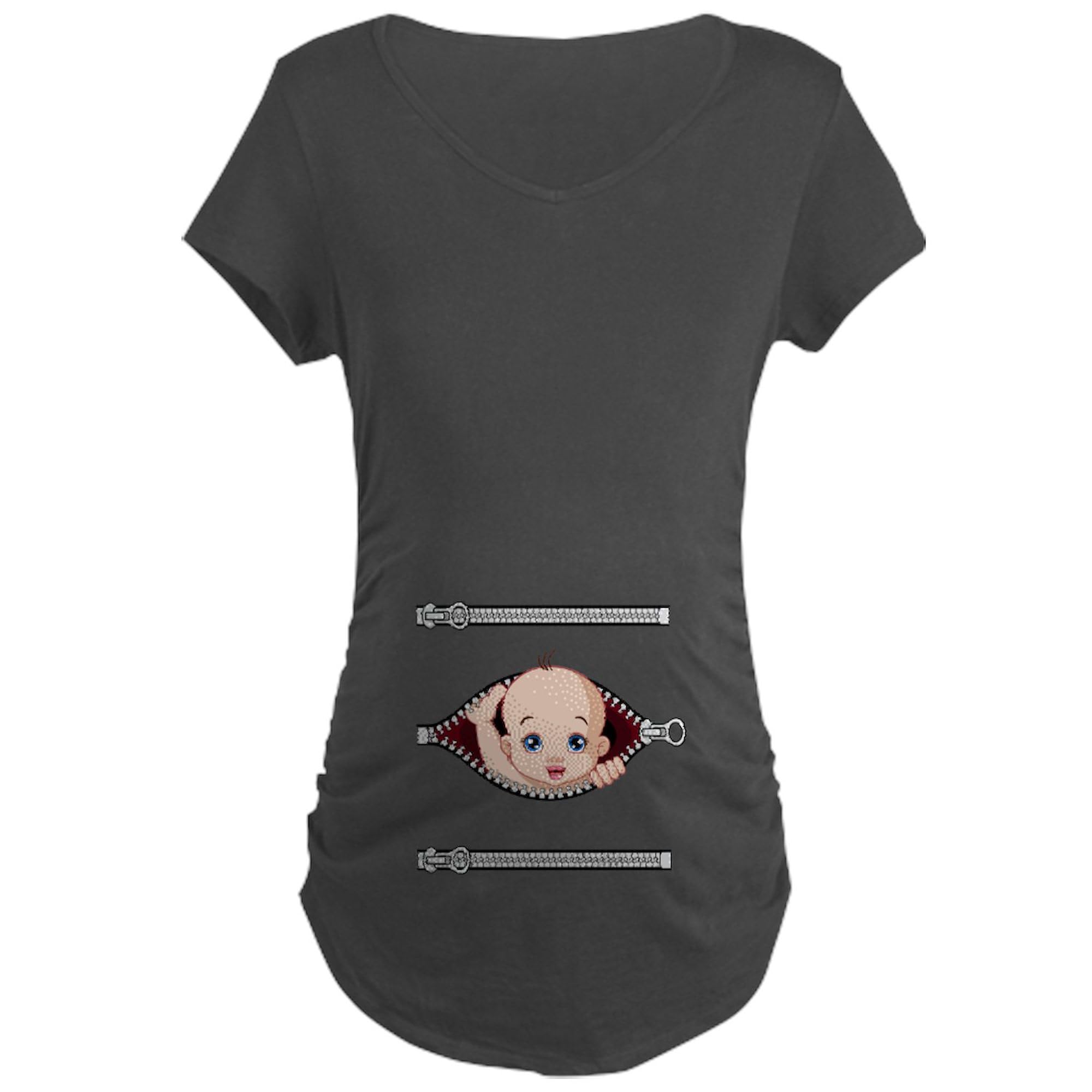 Funny Maternity T-Shirt for Women - Stretchable Ruched Side Design | Perfect for Pregnancy Announcements, Baby Showers & Maternity Photos