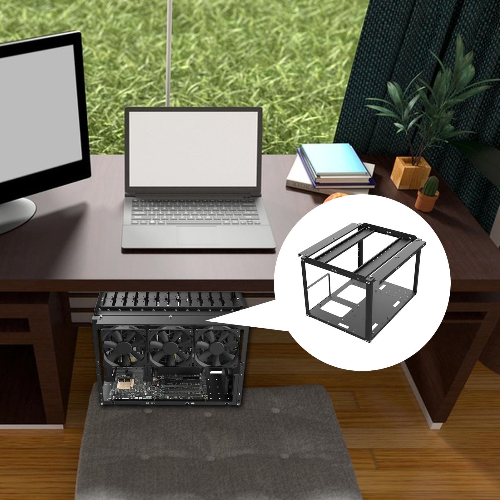 Open Frame Computer Case - Stackable ATX PC Chassis for Gaming & Mining Rigs, Rack Mount Stand for Cryptocurrency Mining, Home Office & Workstation Setup
