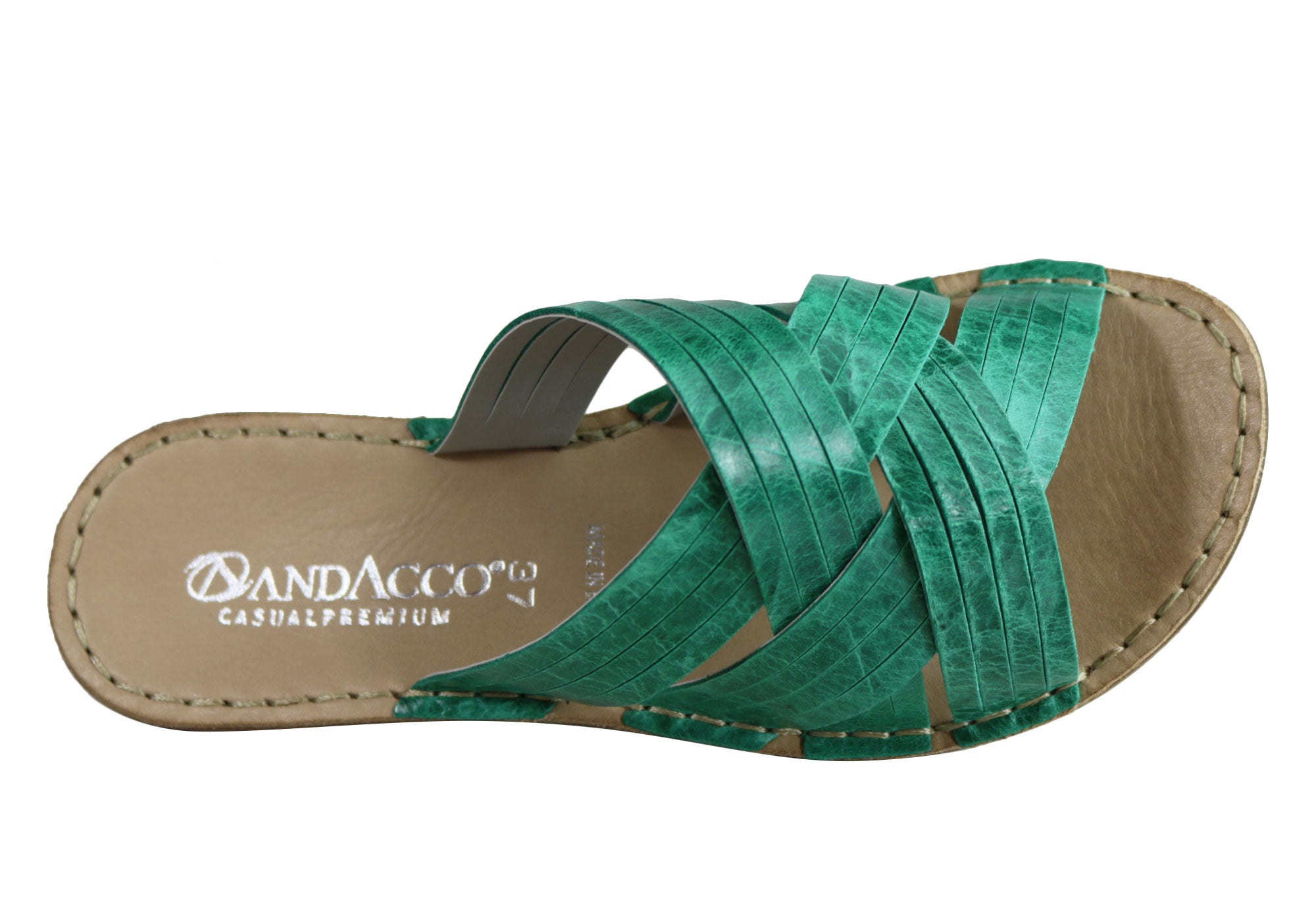 Andacco Memba Women's Comfortable Leather Slide Sandals - Handmade in Brazil - Perfect for Beach, Pool & Summer Vacations