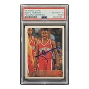 Authentic Allen Iverson Signed 1996 Topps #171 Philadelphia 76ers Rookie Card PSA/DNA Certified - Perfect for NBA Memorabilia Collections & Sports Fan Gifts