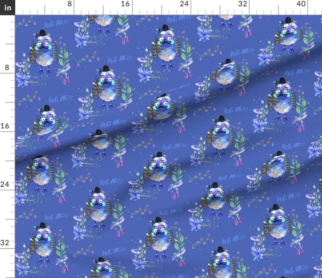 Watercolor Owl Blue Cute Printed Cotton Fabric by The Yard - Premium Petal Signature Cotton for Sewing, Quilting, Apparel & Home Decor | Perfect for DIY Crafts, Baby Clothes & Nursery Decor
