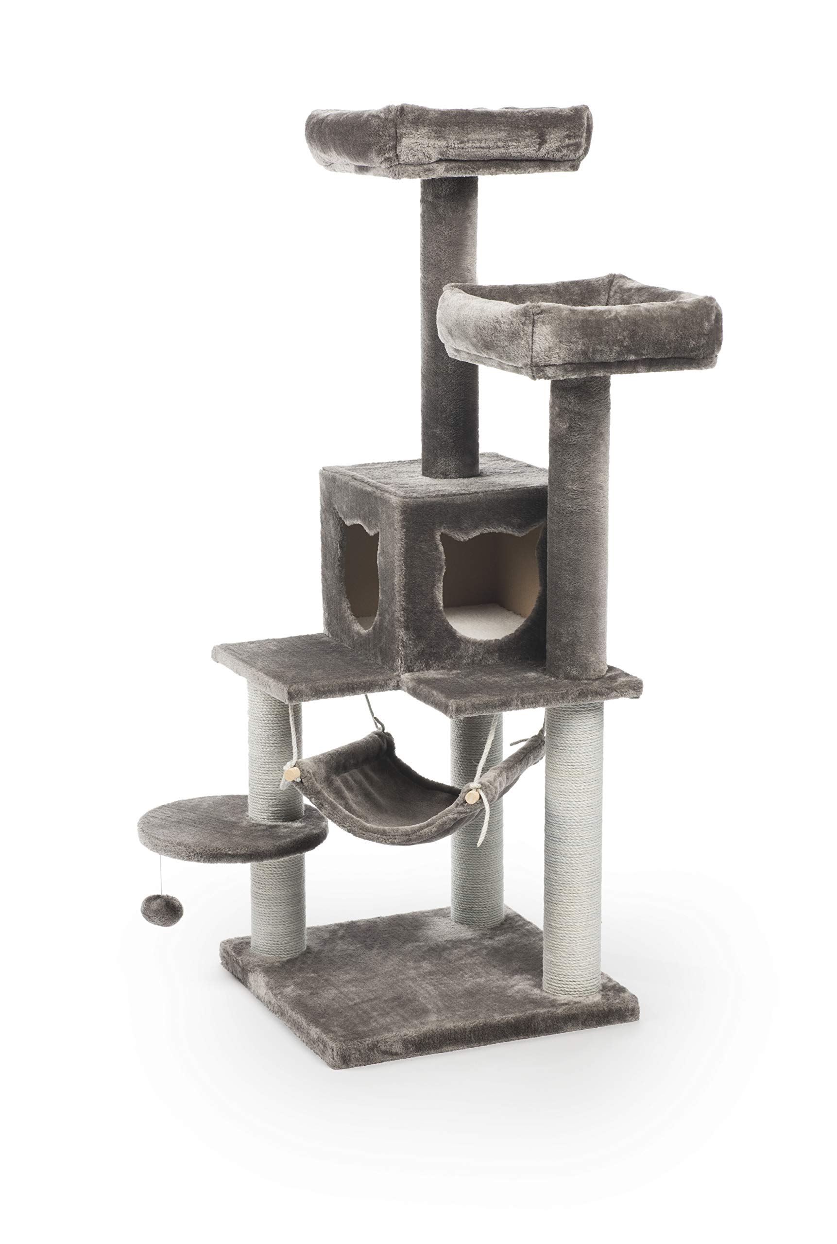 Prevue Pet Products Kitty Power Paws Party Tower Cat Tree Furniture - Multi-Level Playhouse for Kittens & Cats with Scratching Posts, Perches & Hideouts - Perfect for Indoor Play, Exercise & Climbing