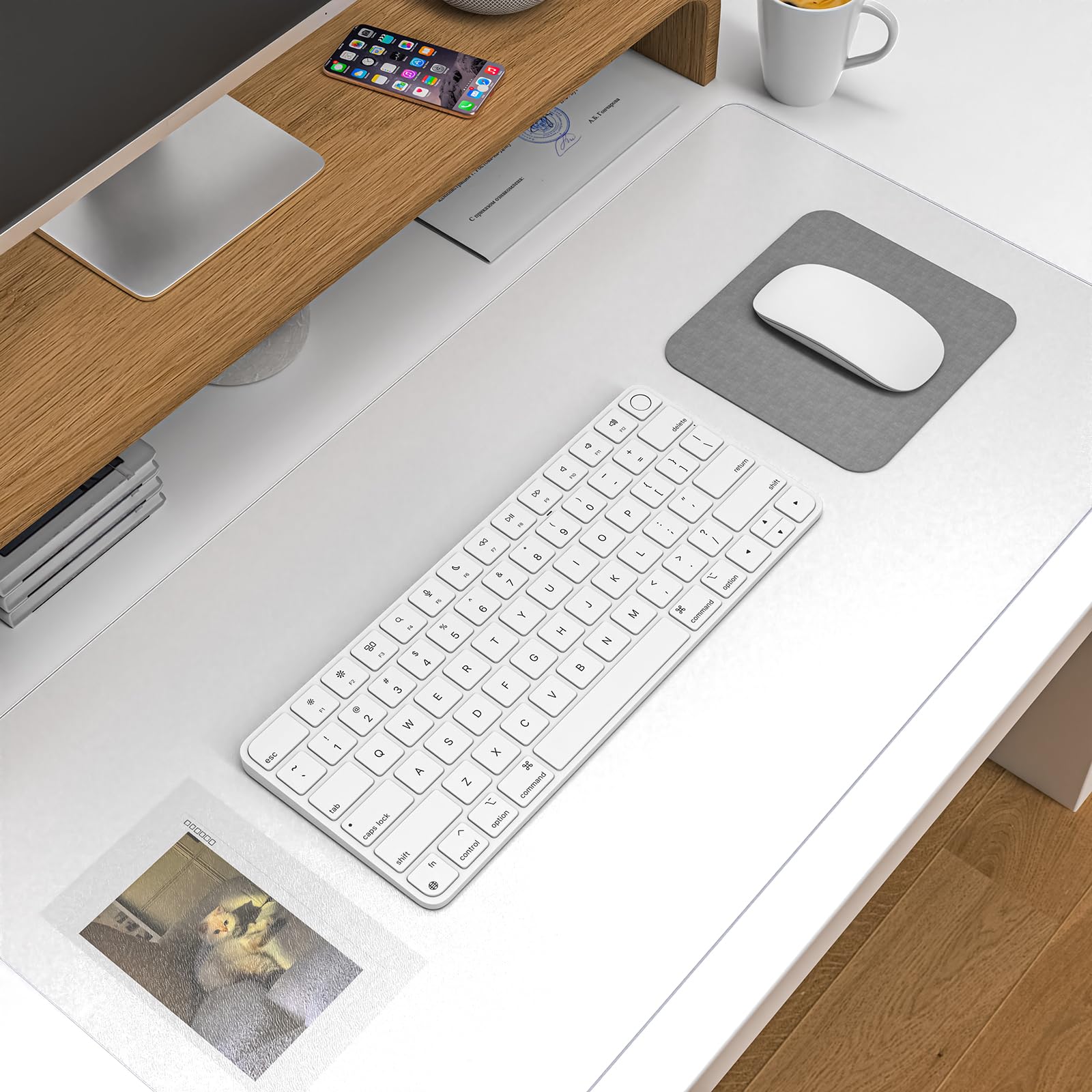 Frosted Clear Desk Mat - Non-Slip PVC Transparent Desk Pad Protector with Rounded Edges, Heat Resistant & Waterproof Office Desk Cover (31.5