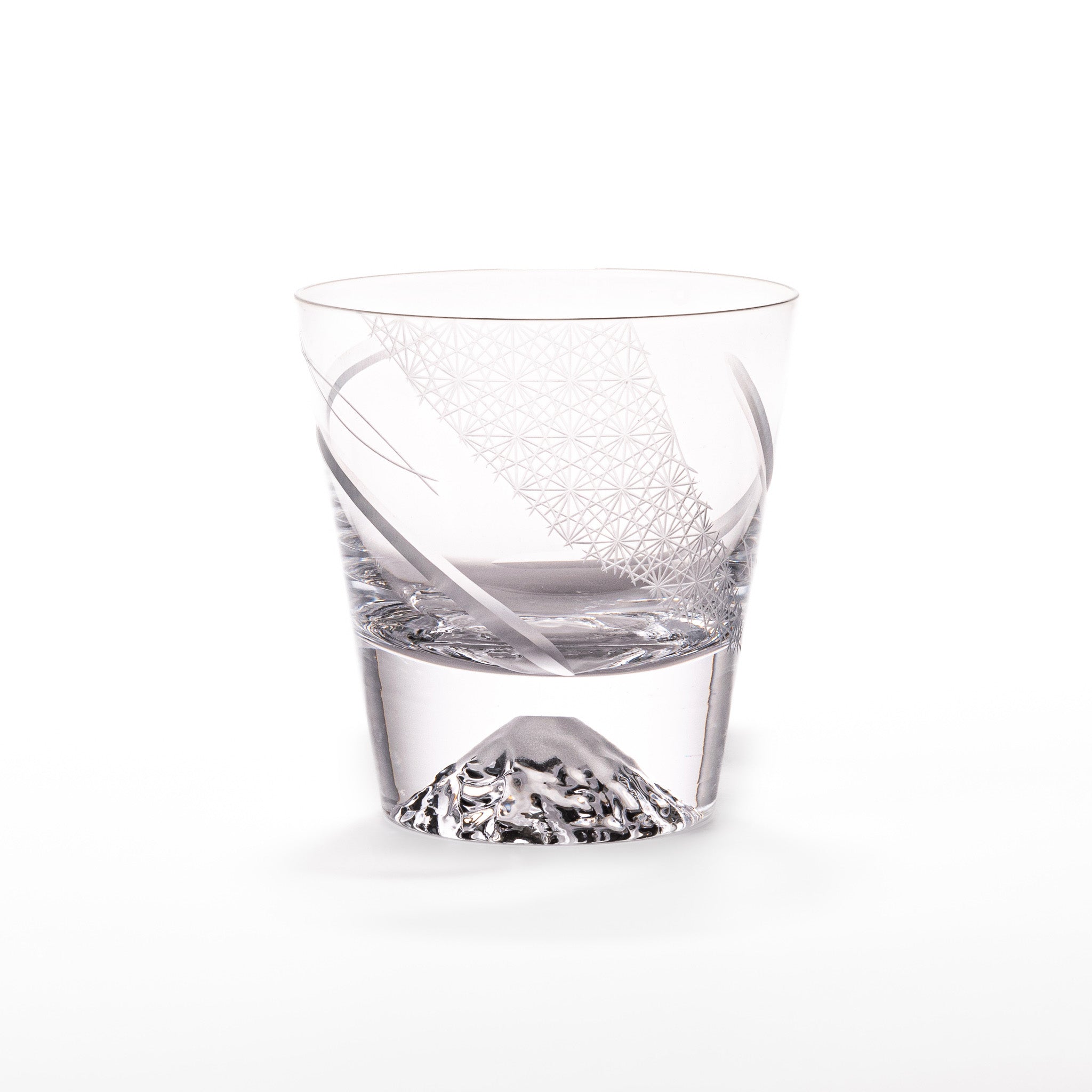 Tajima Mount Fuji Rocks Glass - Japanese Whiskey Tumbler with Breeze Design - Perfect for Scotch, Bourbon & Cocktail Drinking at Home Bar or Gift Giving