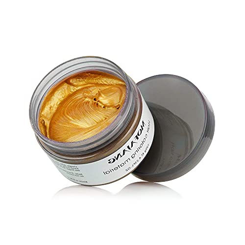 9 Types Multi-Color Temporary Styling Hair Wax - 4.23 oz Hair Pomade for Men & Women, Natural Hairstyle Cream for Party, Cosplay & Everyday Styling (Gold)