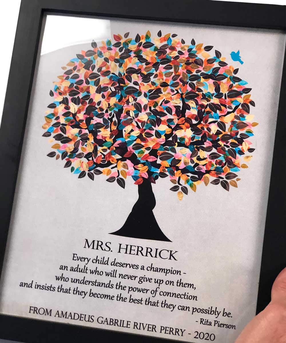 8x10 Personalized Framed Art Print for Teacher Appreciation - Custom Classroom Thank You Gift from Parents with Solid Wood Frame & Gift Wrapping (LTC-P1462) - Perfect for Teacher's Day, Retirement, End of Year & Classroom Decor