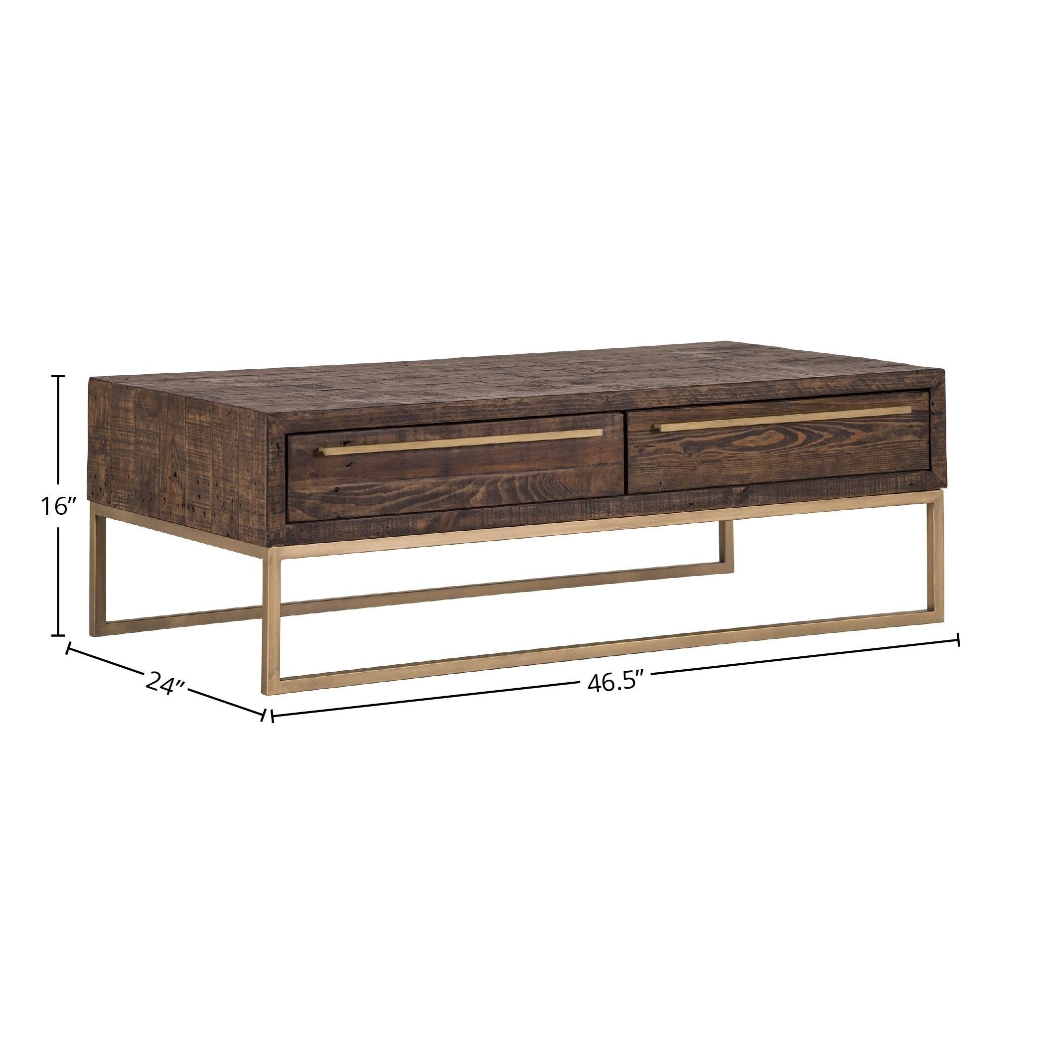 Alpine Monterey Wood Coffee Table in Smokey Taupe - Modern Solid Wood Living Room Furniture for Home Decor, Perfect for Living Room, Lounge & Office Spaces