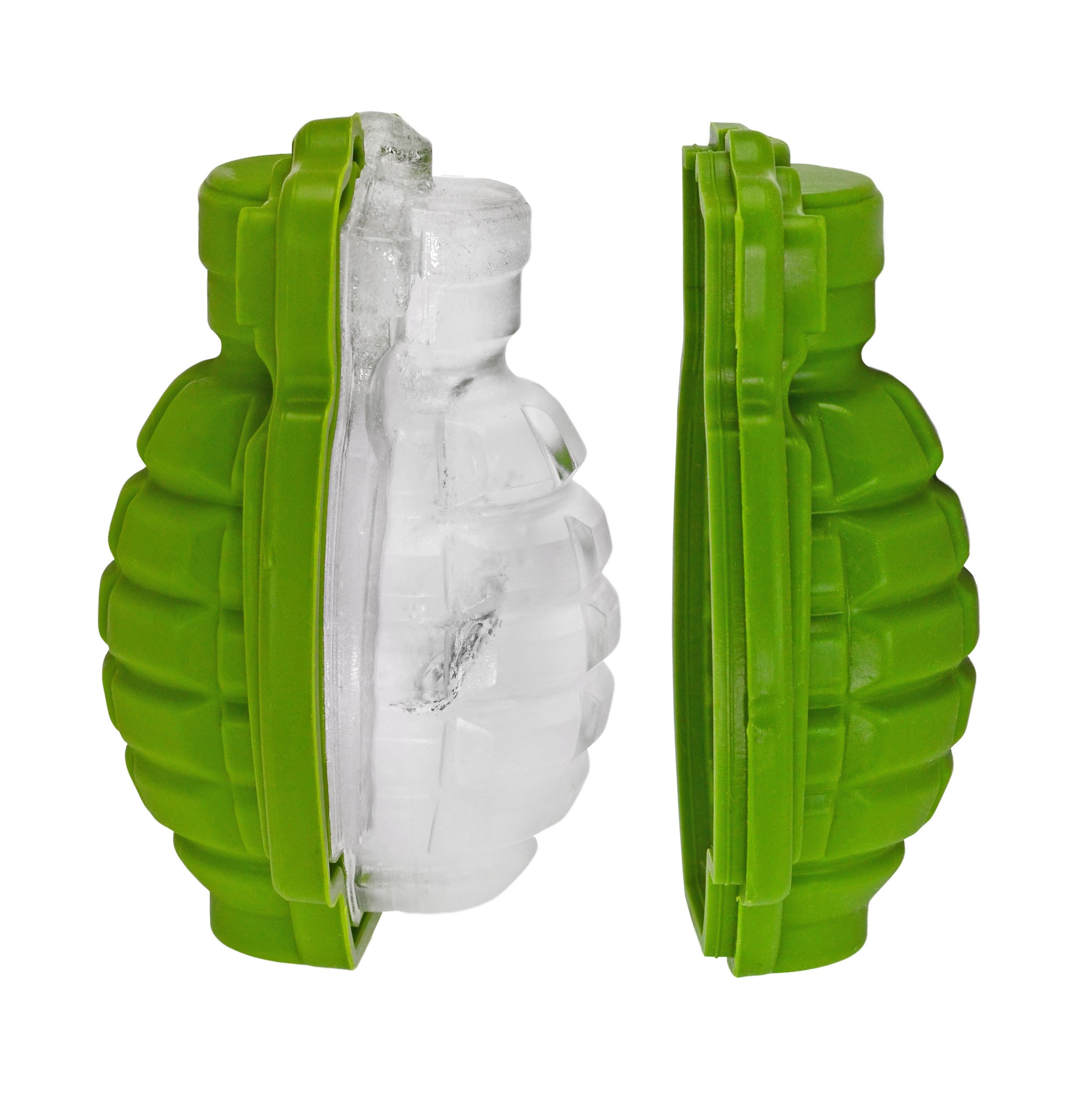 Fairly Odd Novelties Green Grenade Shaped 3D Ice Cube Mold - Military Style Fun Bomb Ice Maker for Cocktails & Parties - Unique Novelty Gift for Men & Military Enthusiasts