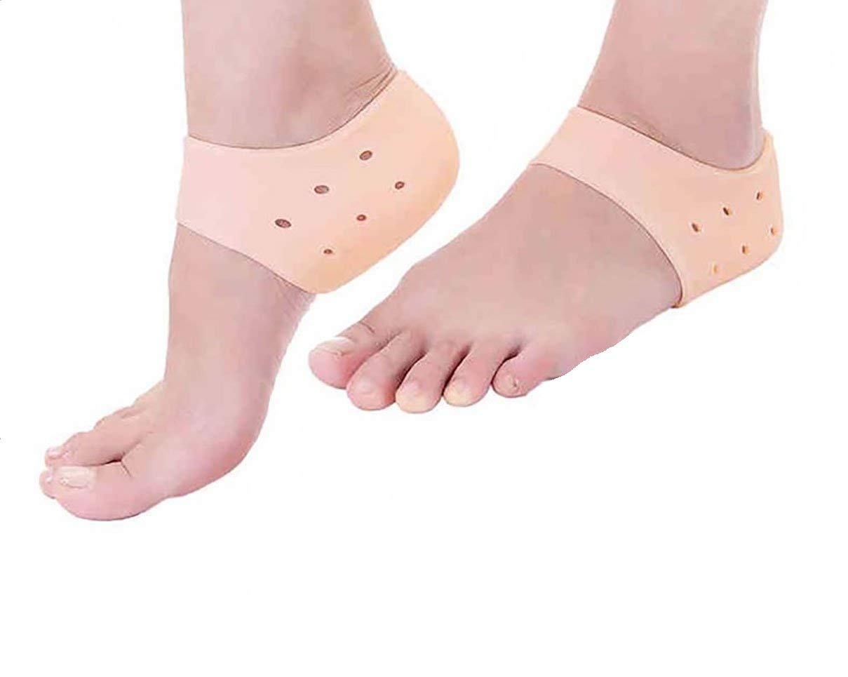 Brezzycloud Silicone Gel Heel Pad Socks for Heel Swelling & Pain Relief, Dry Cracked Heels Repair Cream, Foot Care & Ankle Support Cushion - Men & Women (2 Pairs) - Perfect for Running, Hiking & Daily Comfort