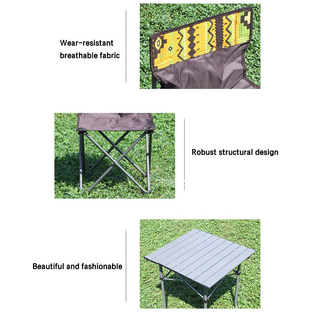 Portable 5-Piece Folding Camping Table and Chairs Set - Lightweight Outdoor Picnic, Beach, Patio & Travel Furniture with Carrying Bag - Perfect for Backyard BBQs, Beach Trips & Camping Adventures