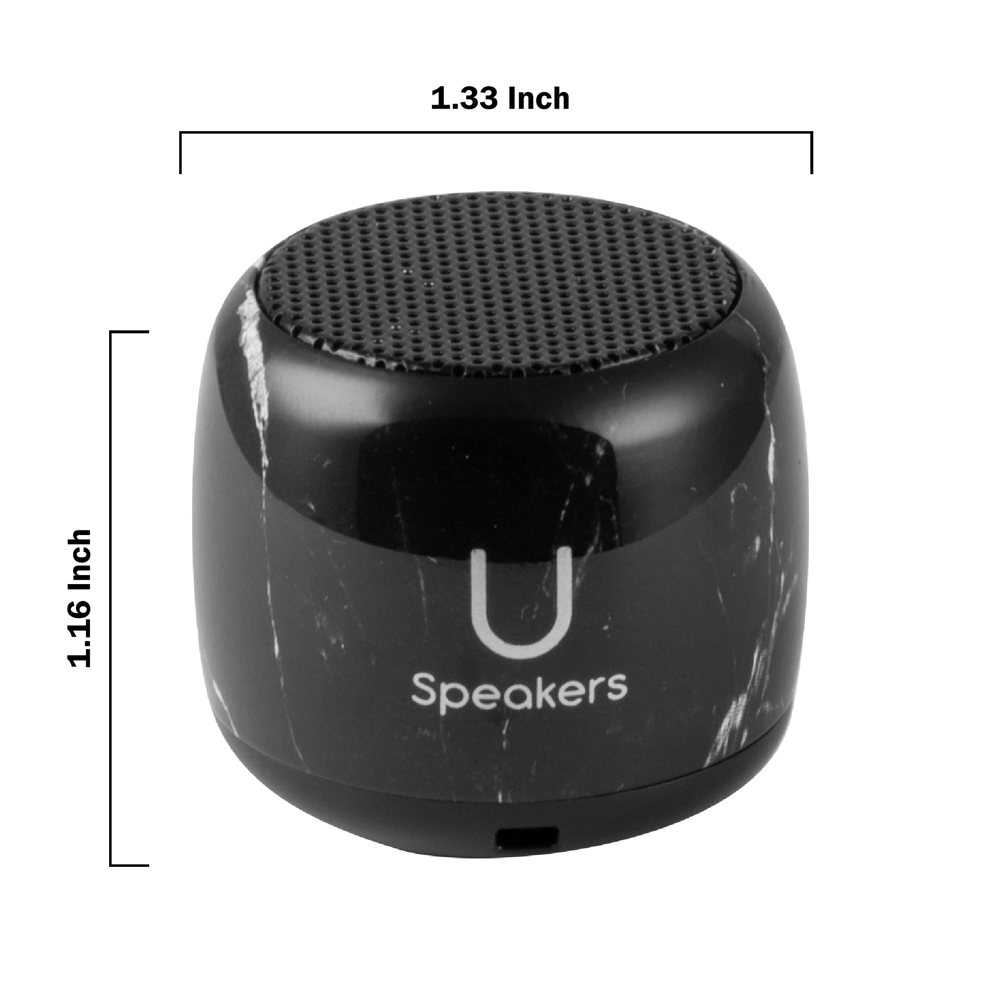 Premium Bluetooth Computer Speakers 2-Pack with Built-in Mic & Selfie Remote - Wireless Desktop Speakers for Workspace, Laptop, PC, Tablet, Mobile - Black Marble Design | Perfect for Home Office, Gaming & Video Conferencing