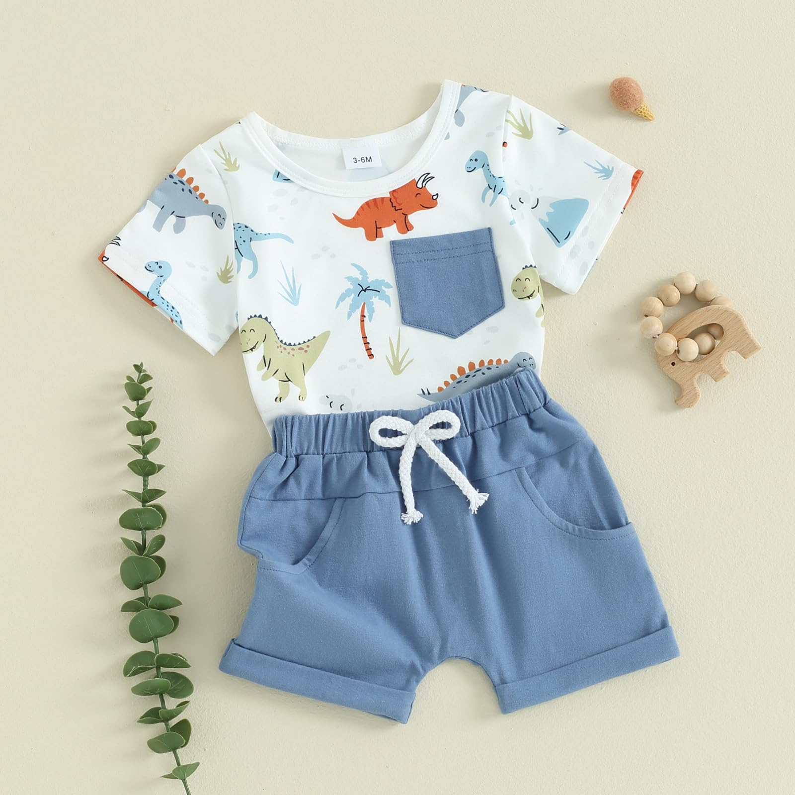 Adorable Toddler Boy Summer Outfit Set - Short Sleeve T-Shirt & Matching Shorts | Cute Infant Baby Clothes for Playtime & Outdoor Activities