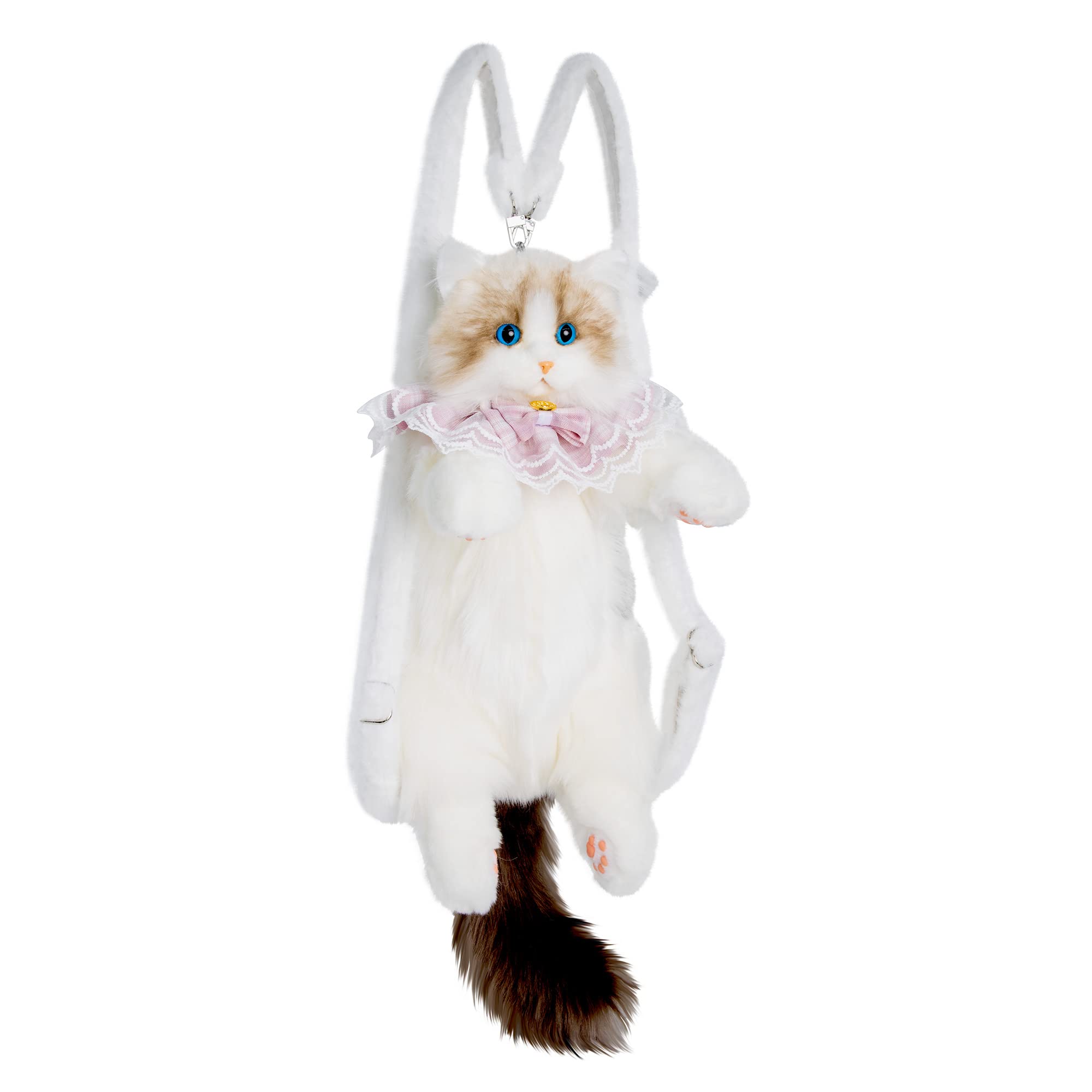 Chongker Stuffed Cat Backpack - Realistic Ragdoll Plush Backpack for Women & Kids, Handmade Cute Animal Shaped Purse, Perfect Gift for Birthday, Anniversary & Daily Use | School, Travel, Cosplay Accessory