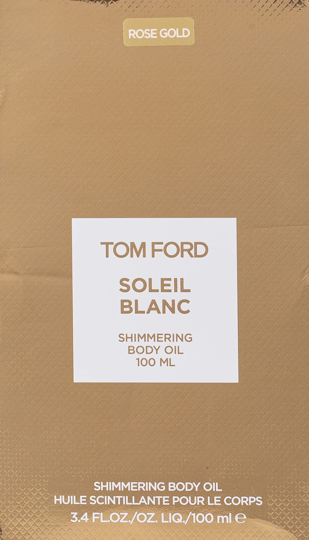 Tom Ford Soleil Blanc Rose Gold Shimmering Body Oil - Unisex Luxury Moisturizer, 3.4 oz | Hydrating & Glowing Skin Care for Day & Night, Beach & Special Occasions