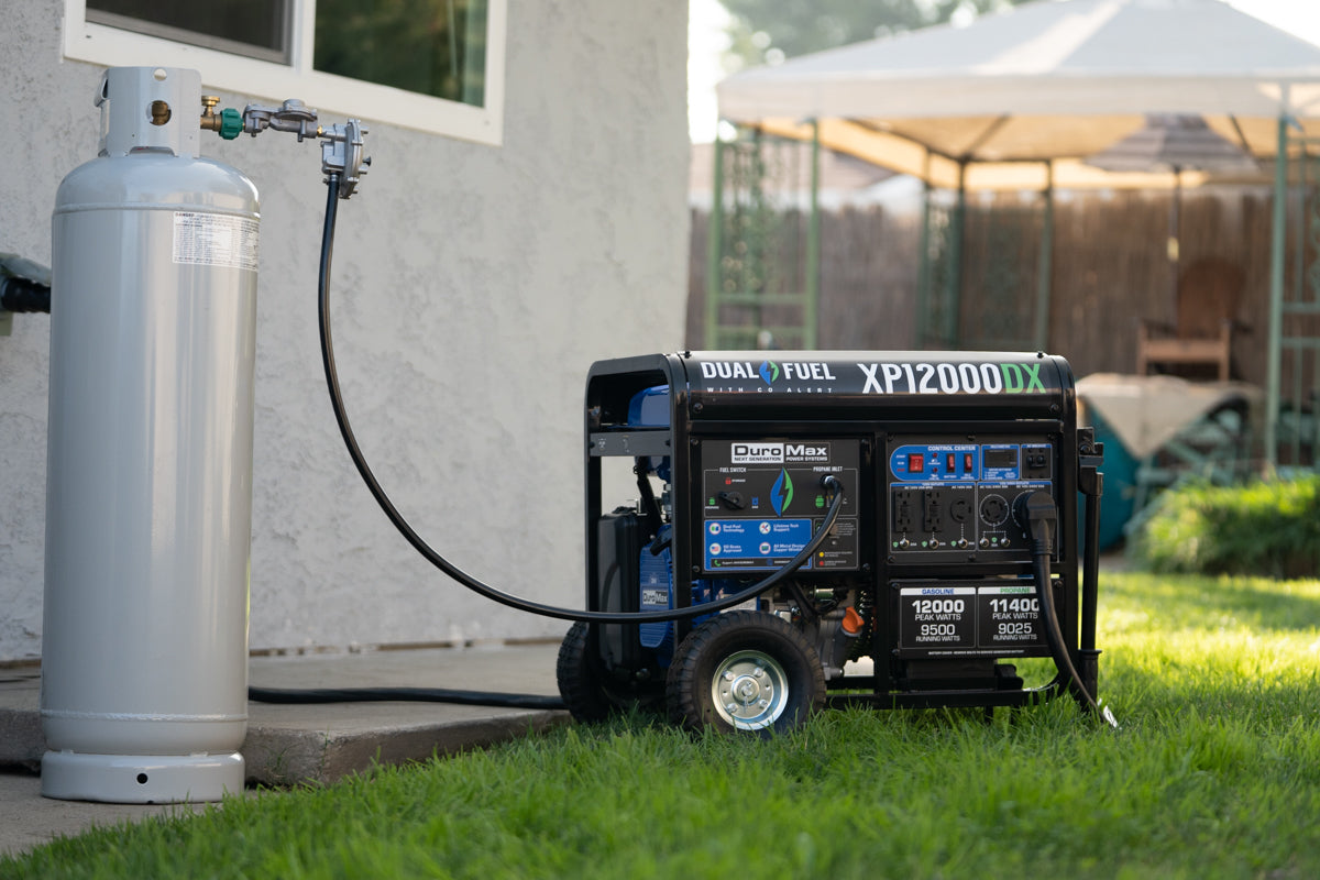 12,000W Dual Fuel Portable Generator with CO Alert - Reliable Backup Power for Home, Camping & Emergency Use