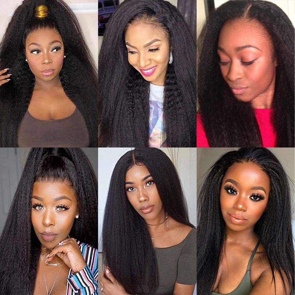 360 Kinky Straight Human Hair Wig 12