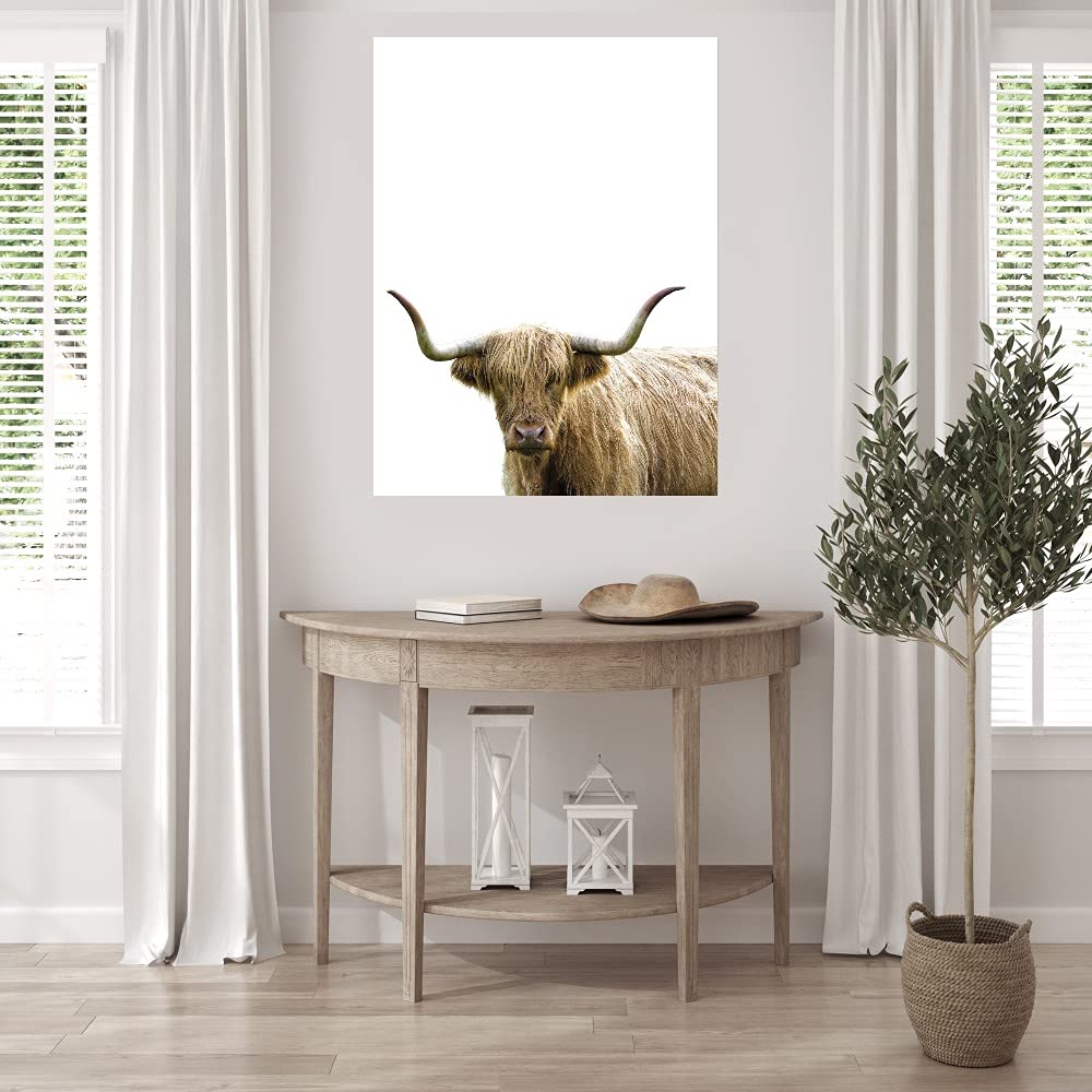 Bonny Bovine Fine Art Canvas Wall Decor by Assaf Frank - 42x56 Inches Ready to Hang - Perfect for Living Room, Bedroom, Office & More - Modern Farmhouse & Contemporary Home Decor
