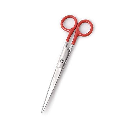 Penco Rubber Handle Scissors - Red - Comfort Grip for Crafting, Sewing & Office Use - Sharp Stainless Steel Blades for Precise Cutting