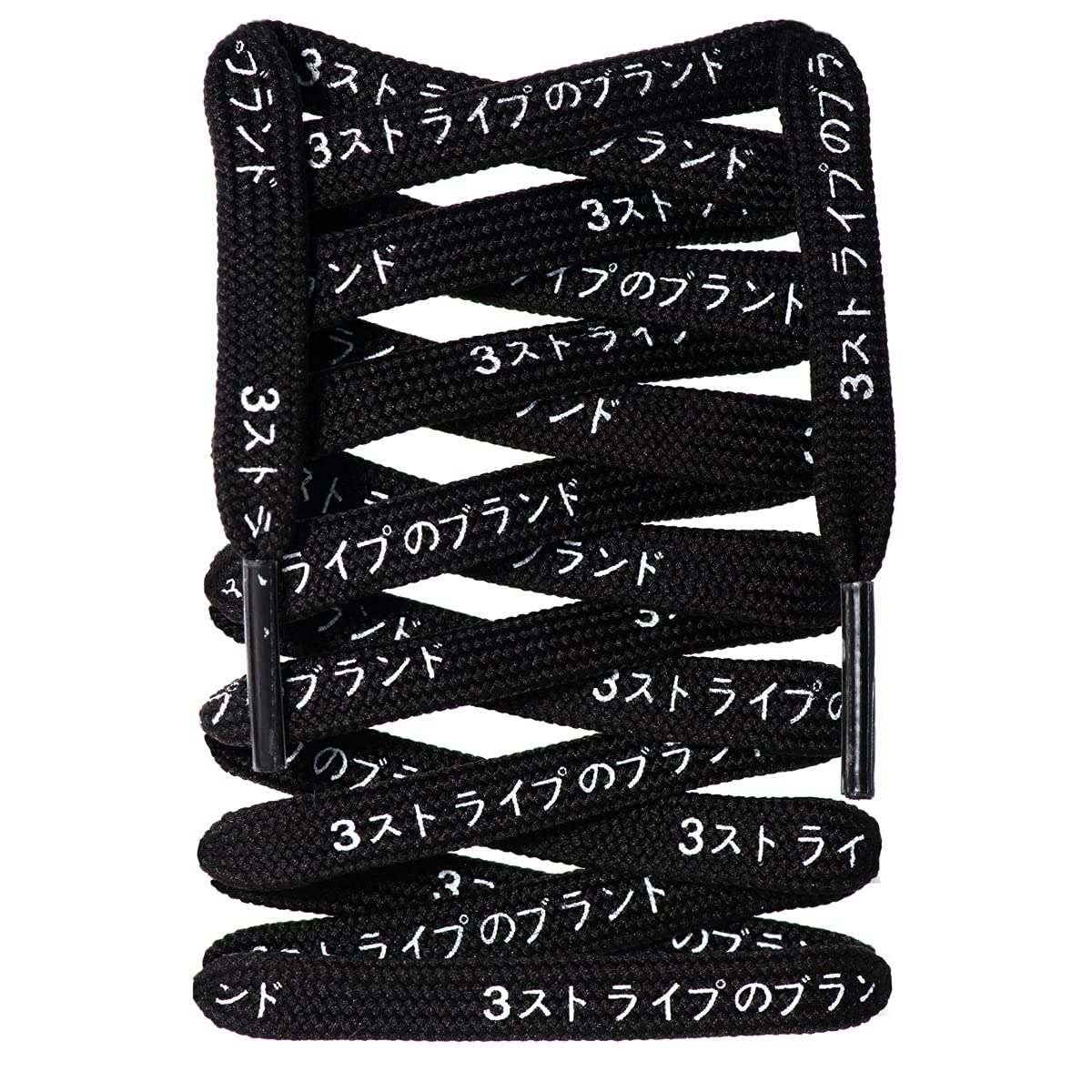 Japanese Katakana Print Flat Polyester Shoe Laces - Replacement Laces for Adidas NMD & Ultra Boost Sneakers - Durable & Stylish for Casual Wear & Sports