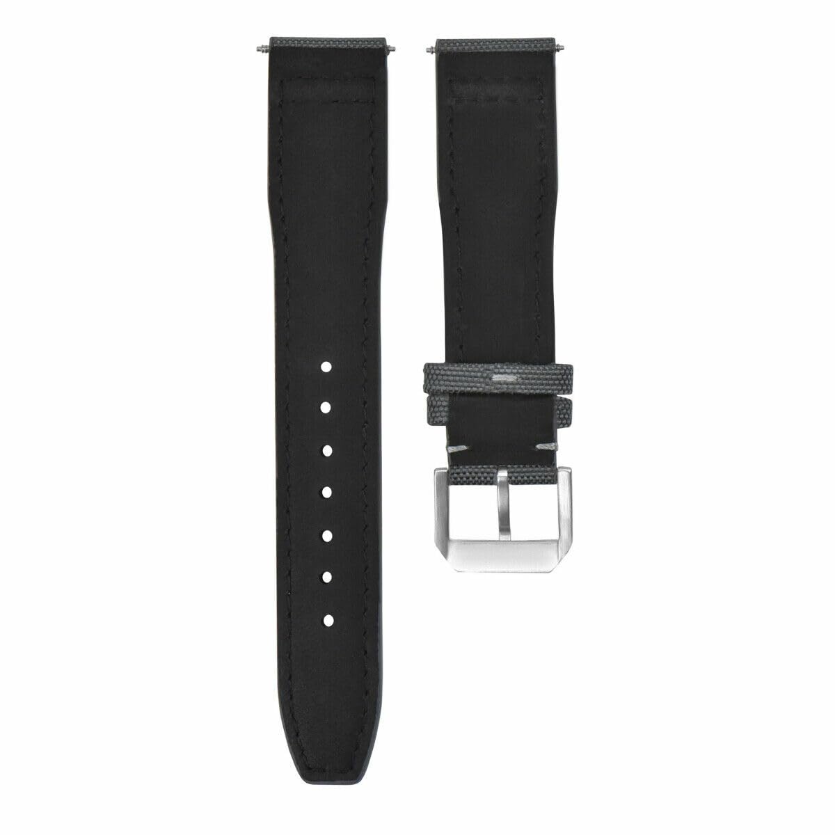 20mm Canvas Leather Watch Band Strap for IWC Pilot & Top Gun Watches - Durable Replacement Strap for Portuguese Gray Models | Perfect for Casual Wear, Business Attire & Outdoor Adventures