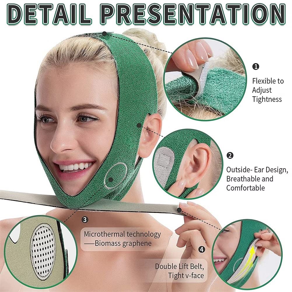 LOCANS V-Shape Face Slimming Mask - Anti Double Chin & Wrinkle Reduction Belt for Women | Ultra-Thin Lifting Strap for Skin Tightening & Facial Contouring | Perfect for Home Spa, Night Care & Travel Skincare (1 Pack)