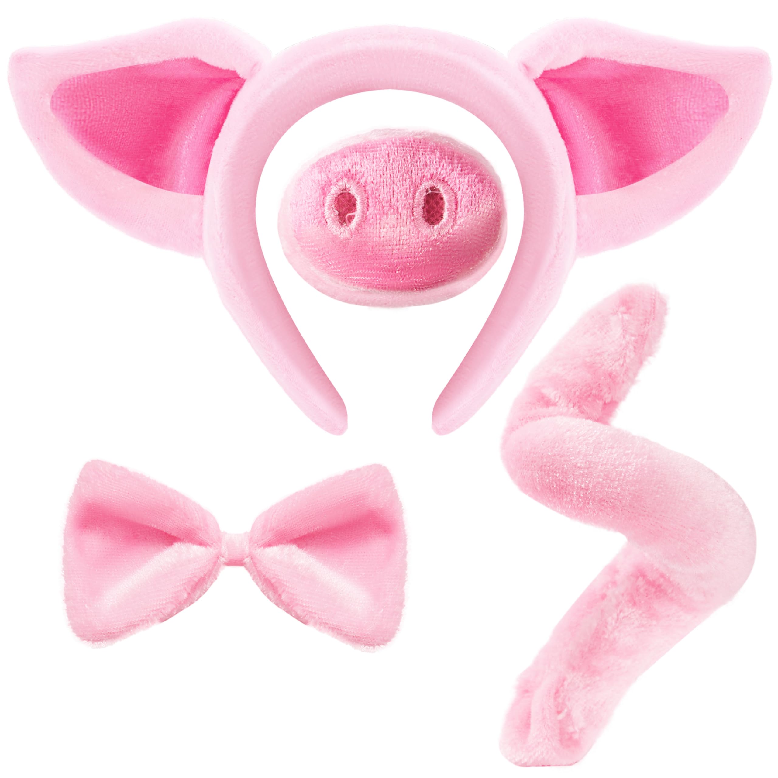 Spooktacular Creations Pink Pig & Dalmatian Costume Accessories Set - Animal Halloween Costume Kit for Parties, Cosplay, and Dress-Up Fun