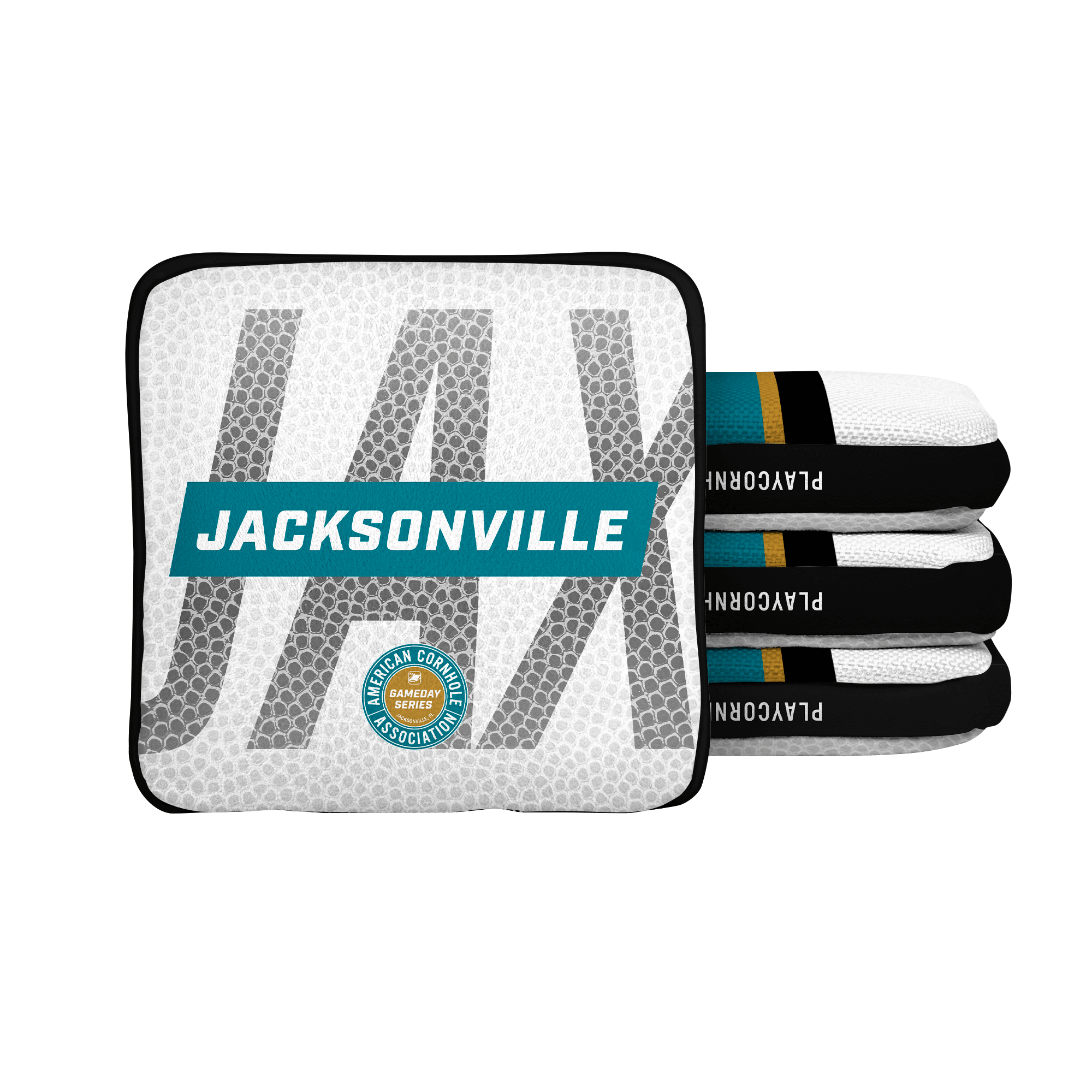 Jacksonville Jaguars Football Gameday Cornhole Bags Set - Premium Synergy Edge Bean Bags for Tailgating, Backyard Parties & Outdoor Games