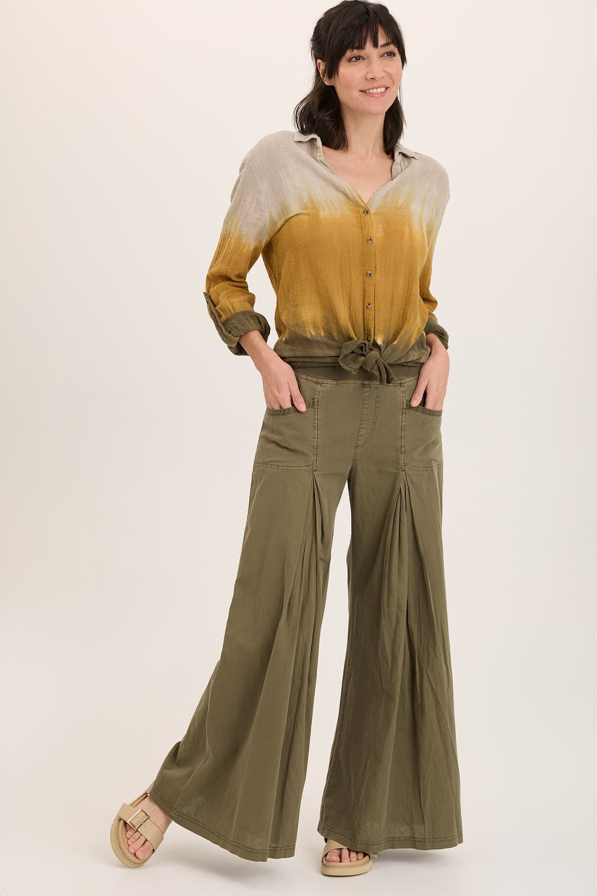Zorba Linen Ultra Wide Leg Pants for Women - Breathable High Waisted Palazzo Pants for Summer, Beach, Yoga & Lounge Wear