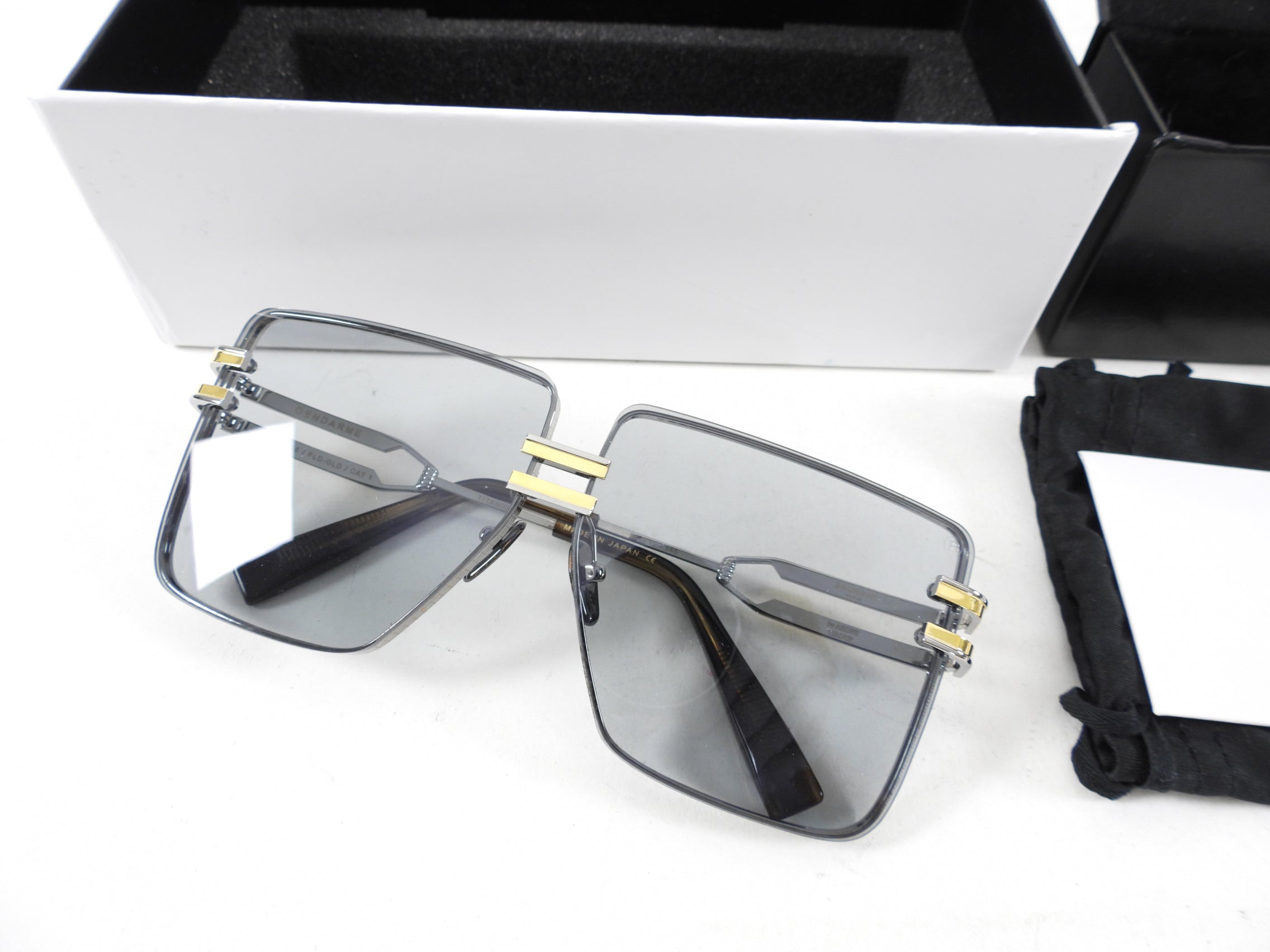 Balmain Gendarme Oversized Clear Square Sunglasses for Women & Men - UV Protection Fashion Sunglasses - Perfect for Beach, Driving & Outdoor Activities